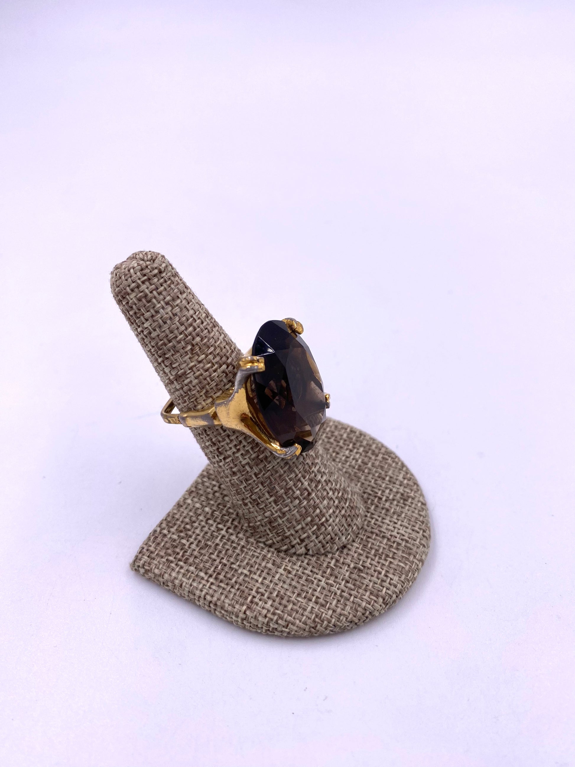 Smoky Quartz Oval Cocktail Ring - The Kit Vintage