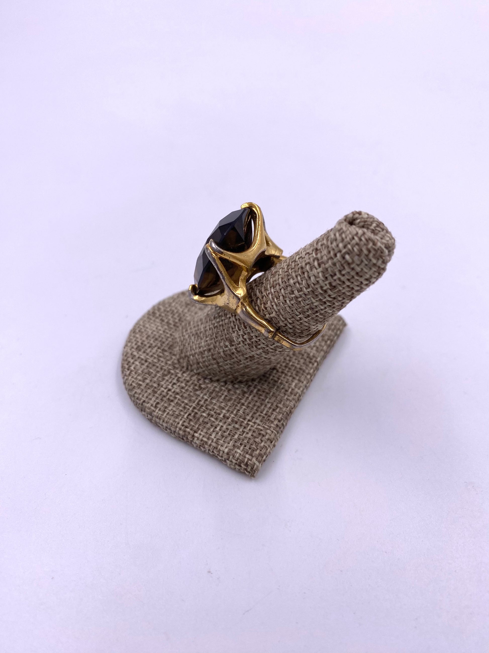 Smoky Quartz Oval Cocktail Ring - The Kit Vintage