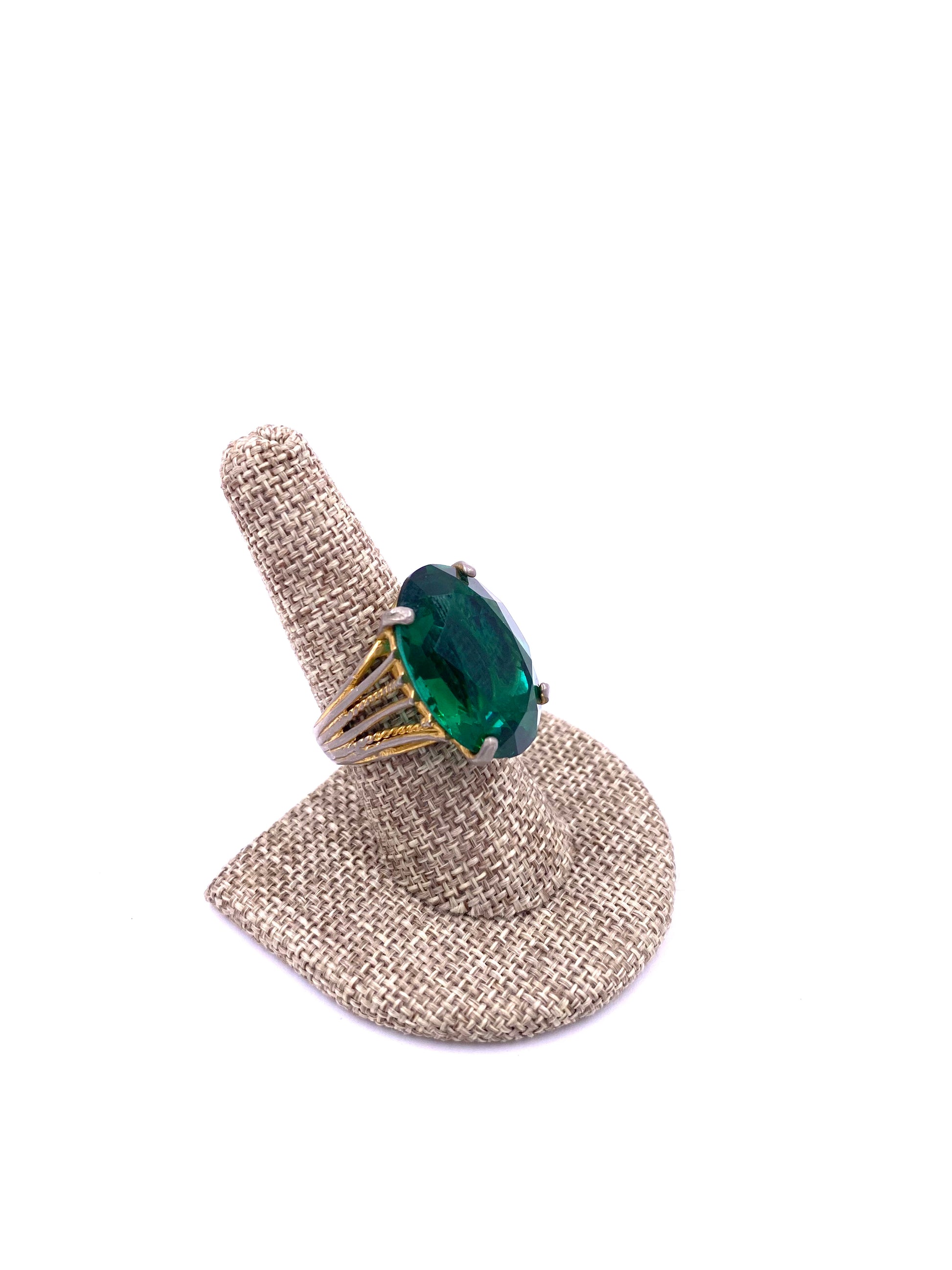 Emerald Oval Cocktail Ring - The Kit Vintage