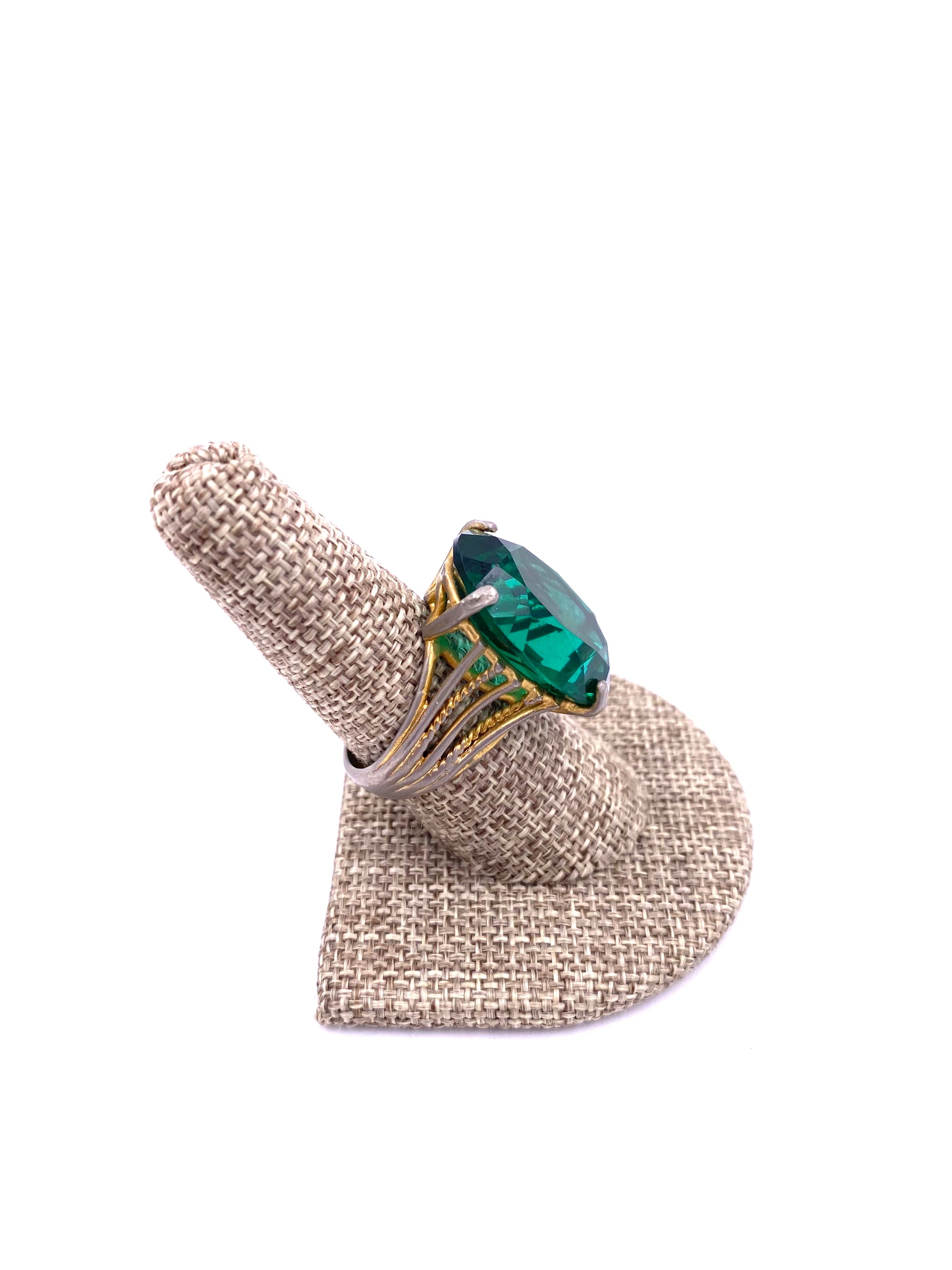 Emerald Oval Cocktail Ring - The Kit Vintage