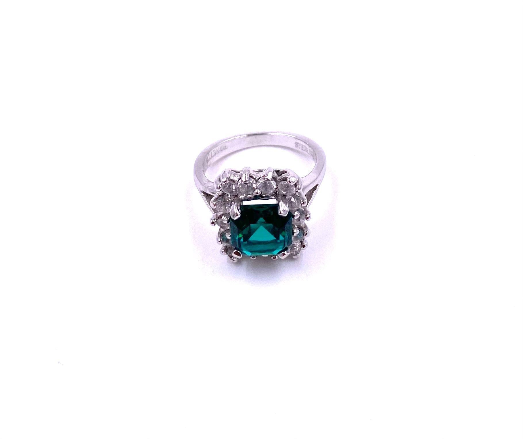 Emerald with Diamond Cocktail Ring - The Kit Vintage