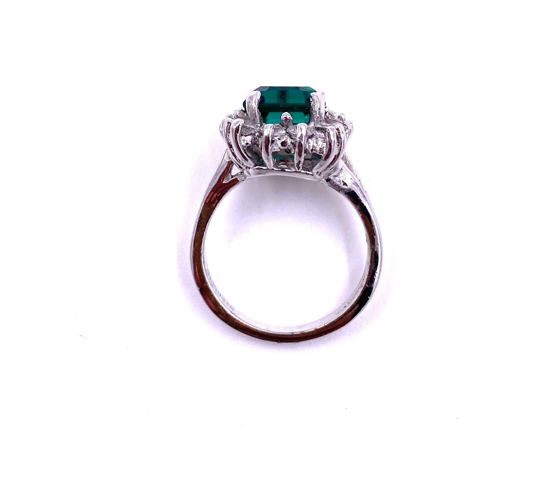 Emerald with Diamond Cocktail Ring - The Kit Vintage