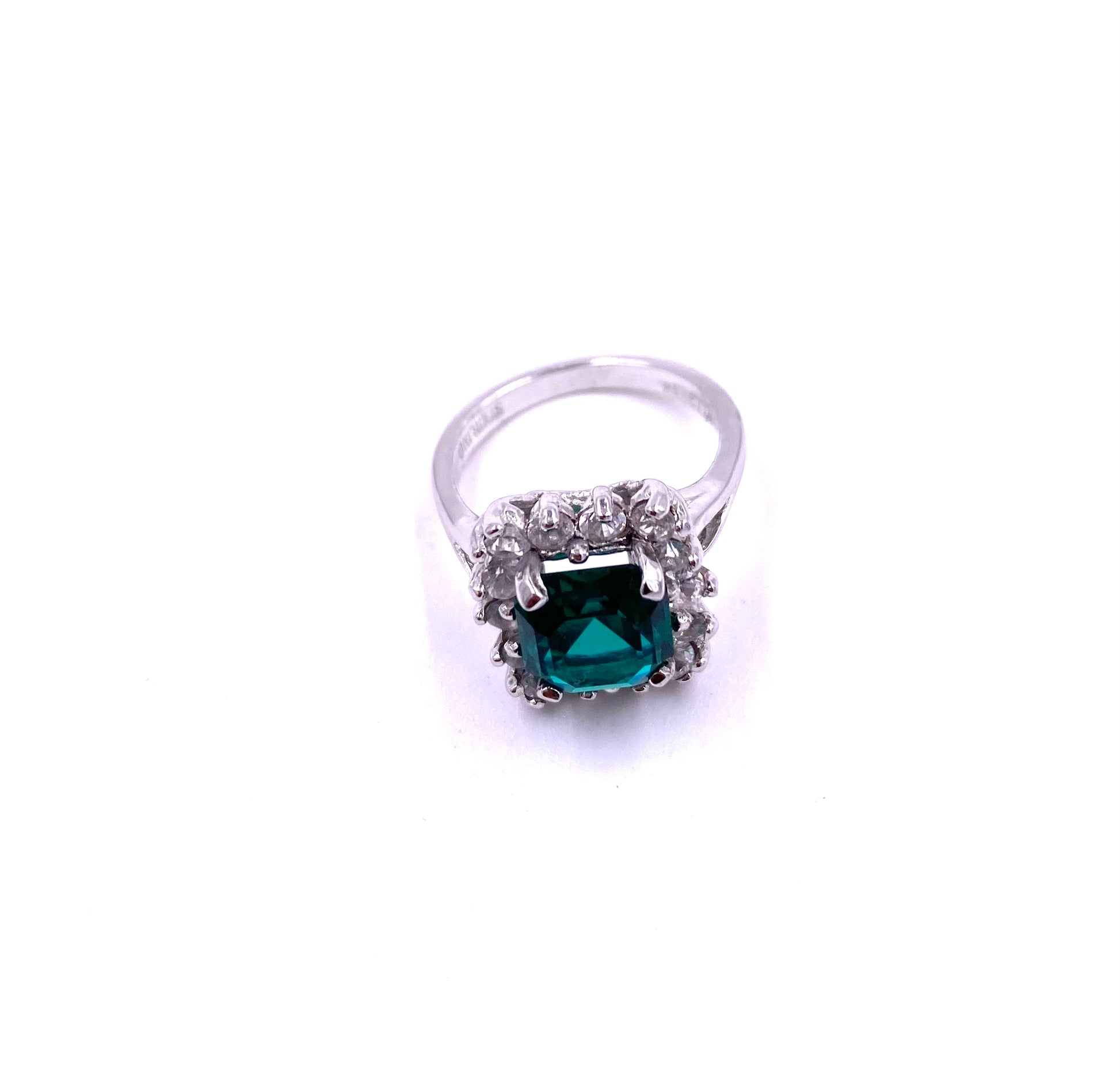Emerald with Diamond Cocktail Ring - The Kit Vintage