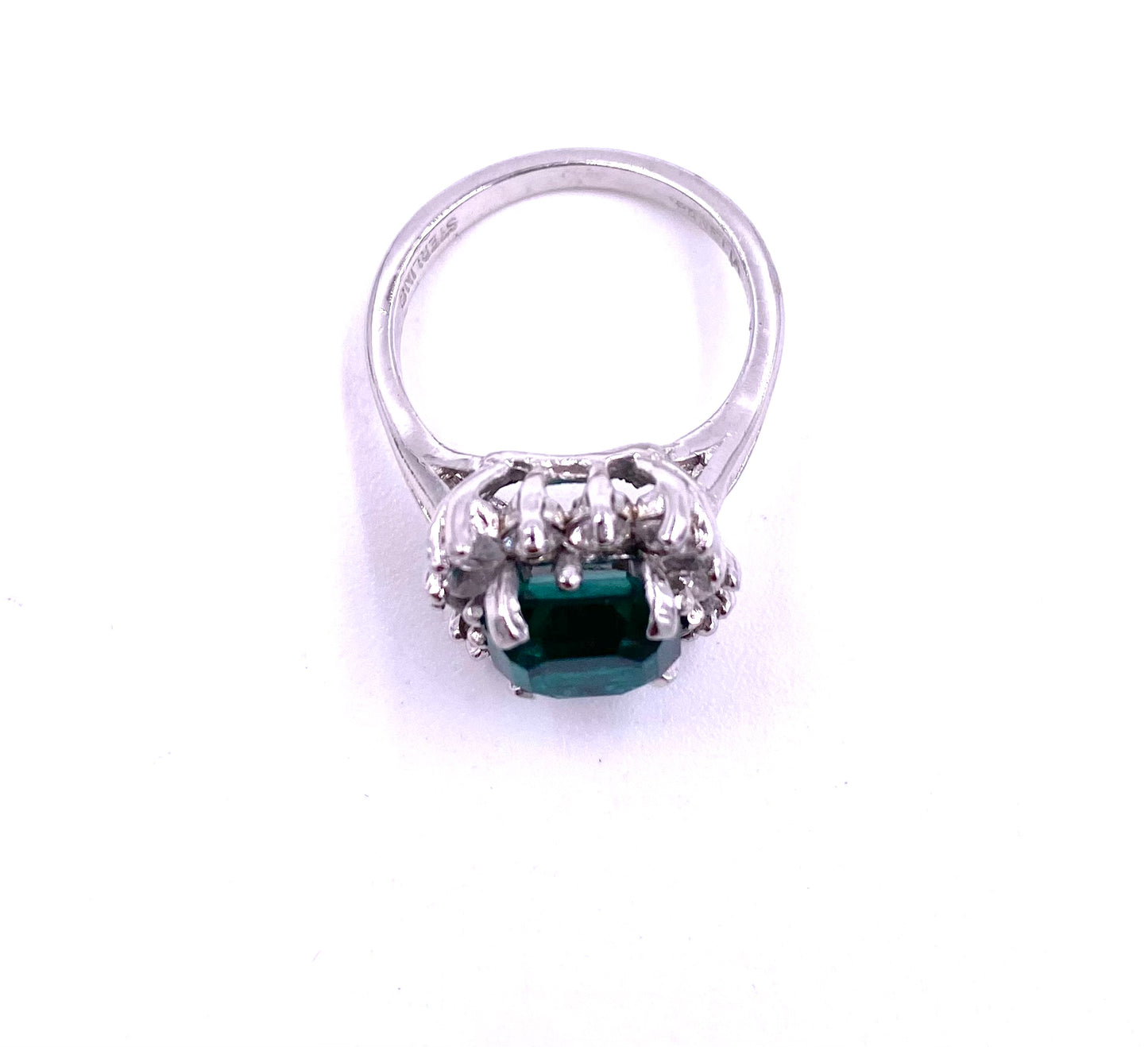 Emerald with Diamond Cocktail Ring