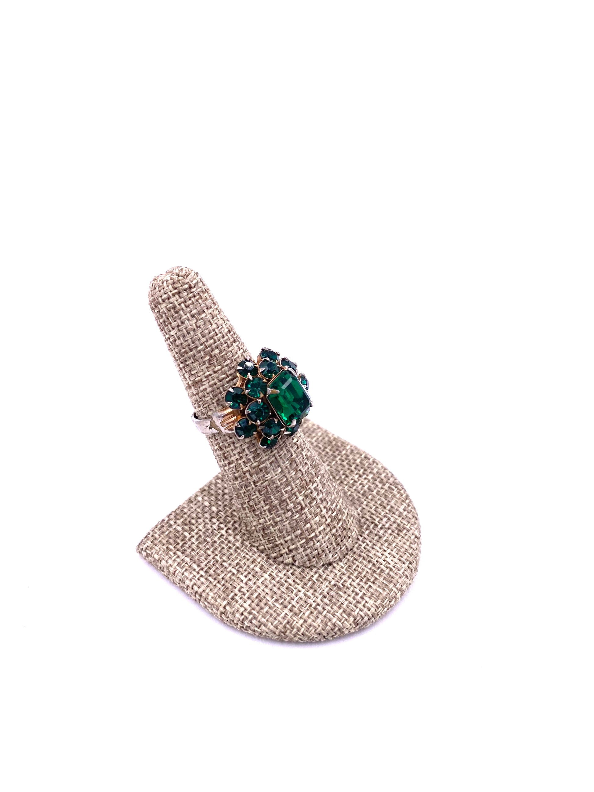 Emerald Cluster dome ring - The Kit Vintage