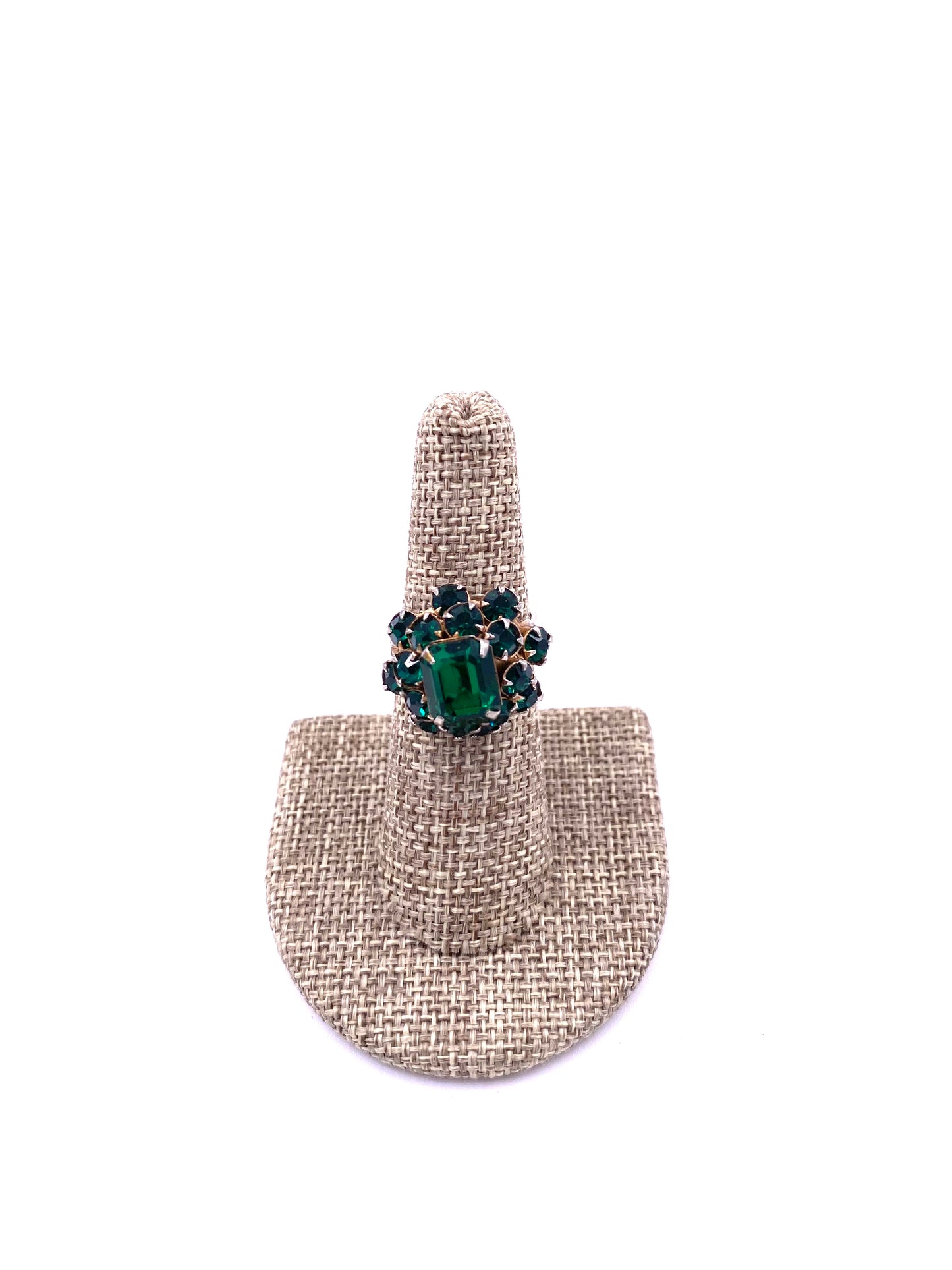 Emerald Cluster dome ring