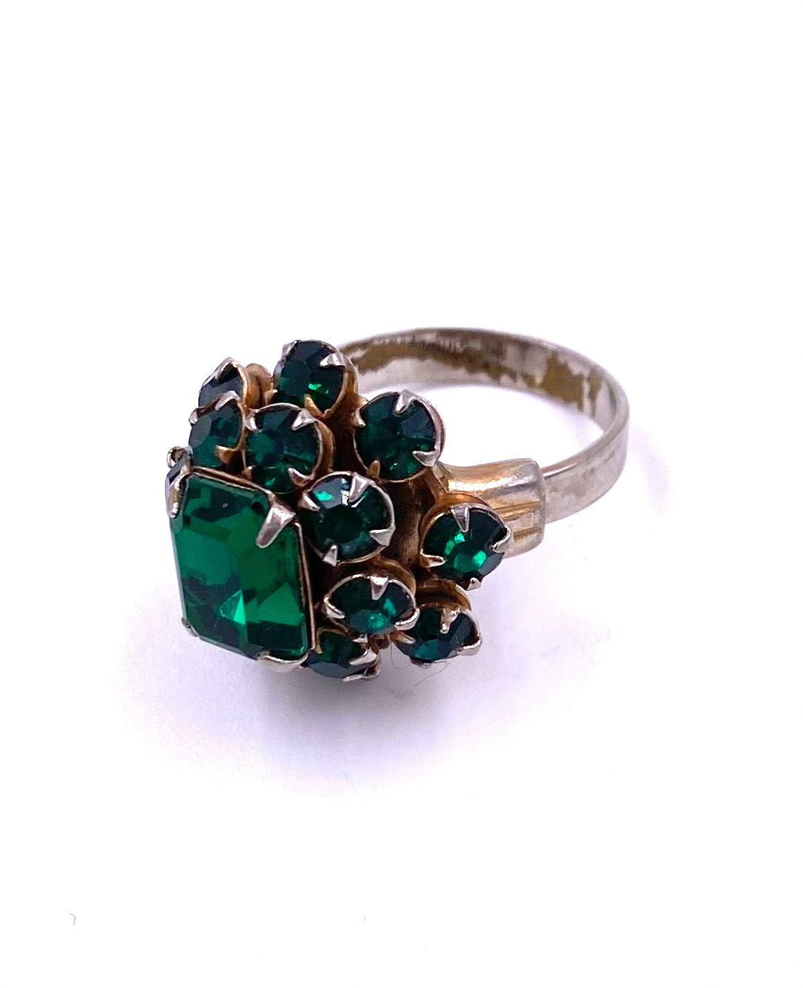 Emerald Cluster dome ring - The Kit Vintage