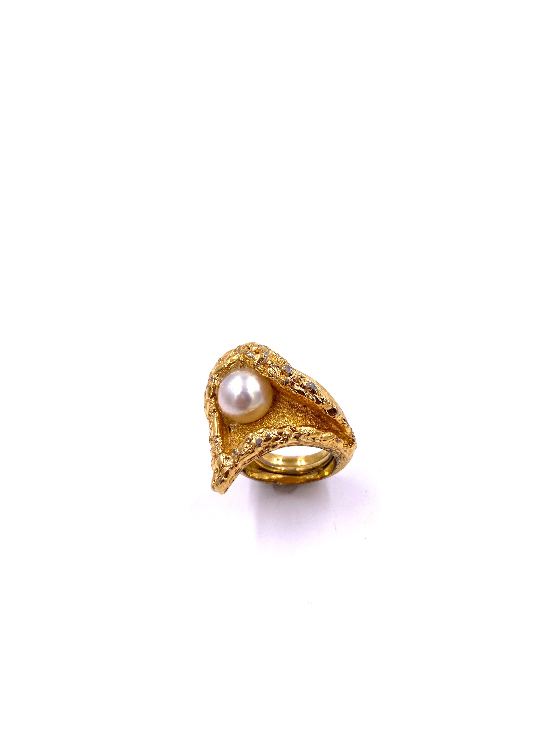 Jomaz Oyster Ring with Pearl - The Kit Vintage