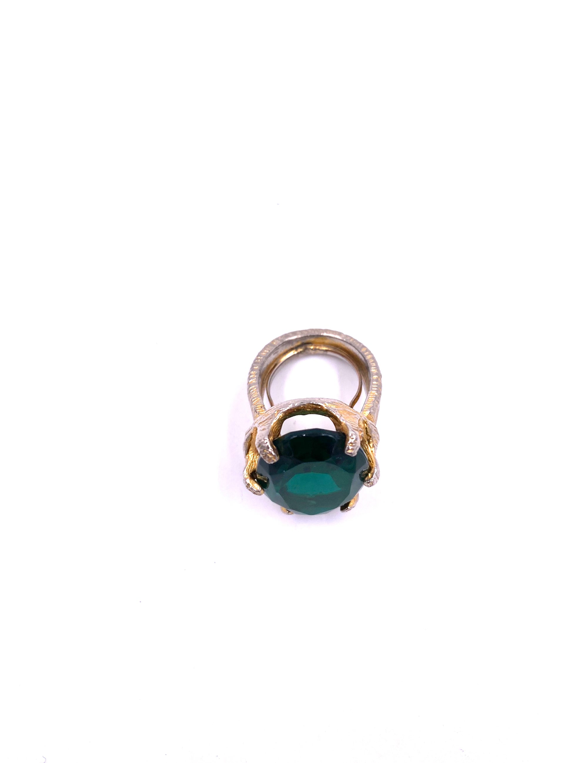 Large Emerald Textured Ring - The Kit Vintage