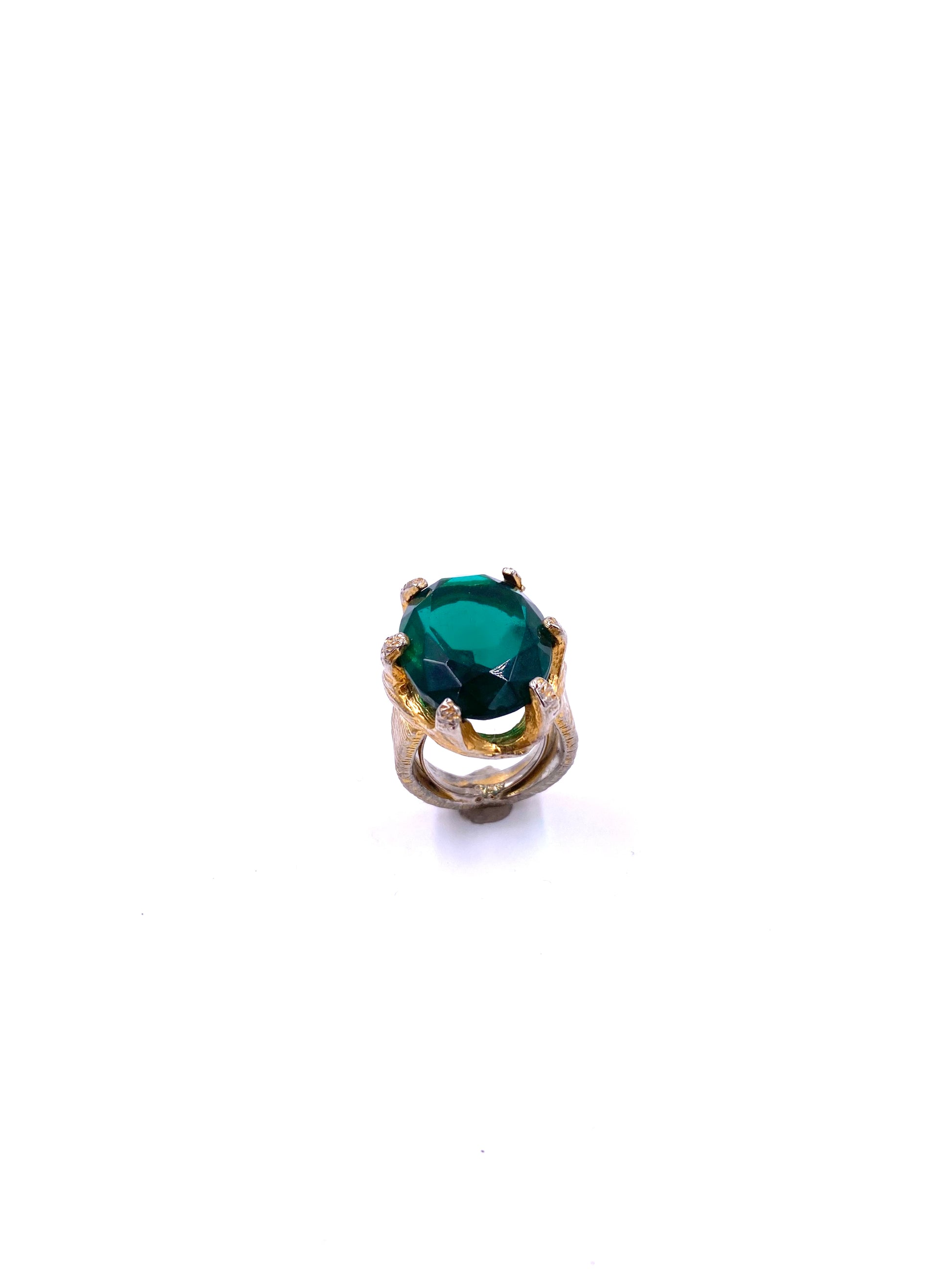 Large Emerald Textured Ring - The Kit Vintage