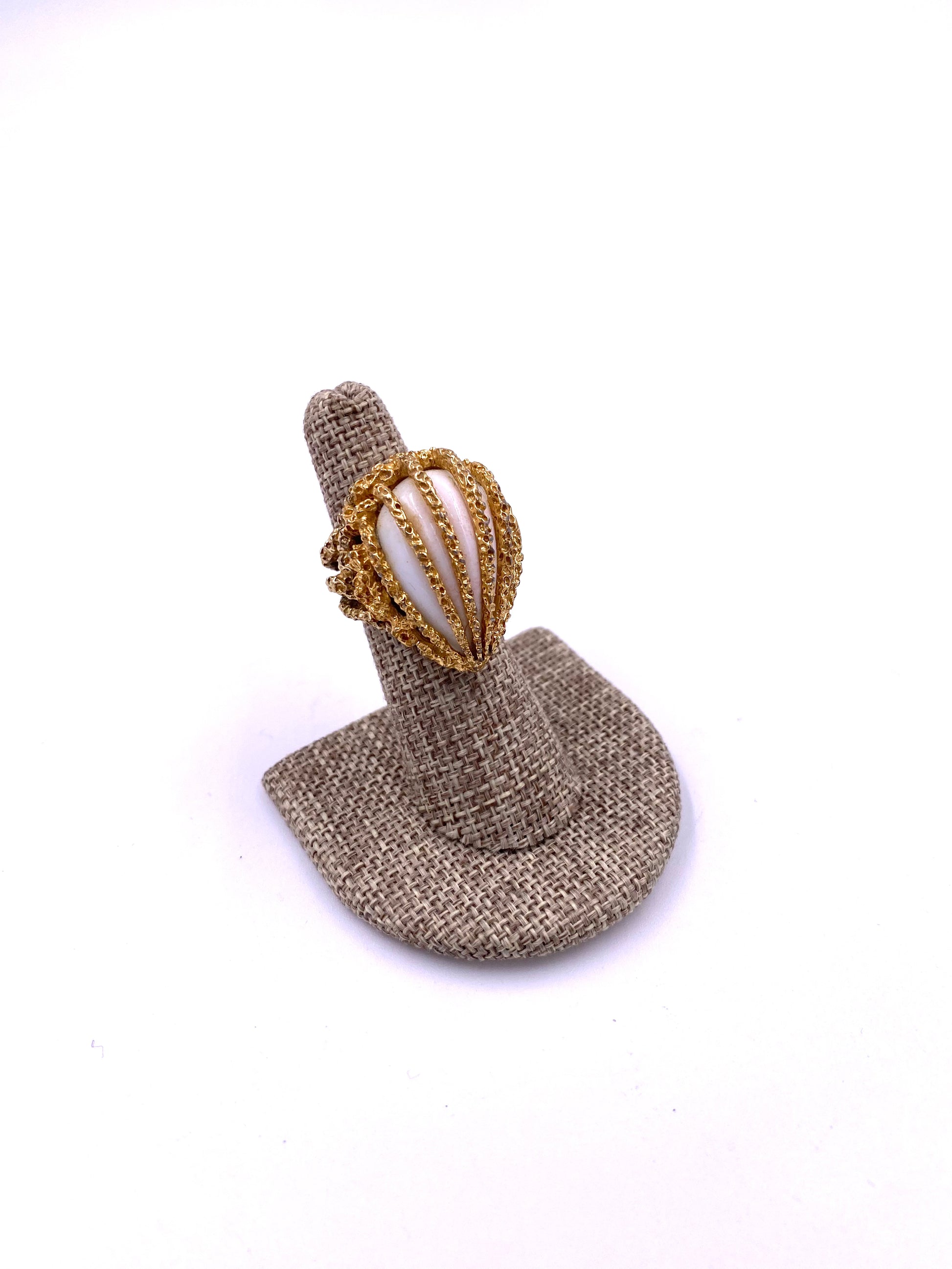 Textured Caged Stone Ring - The Kit Vintage