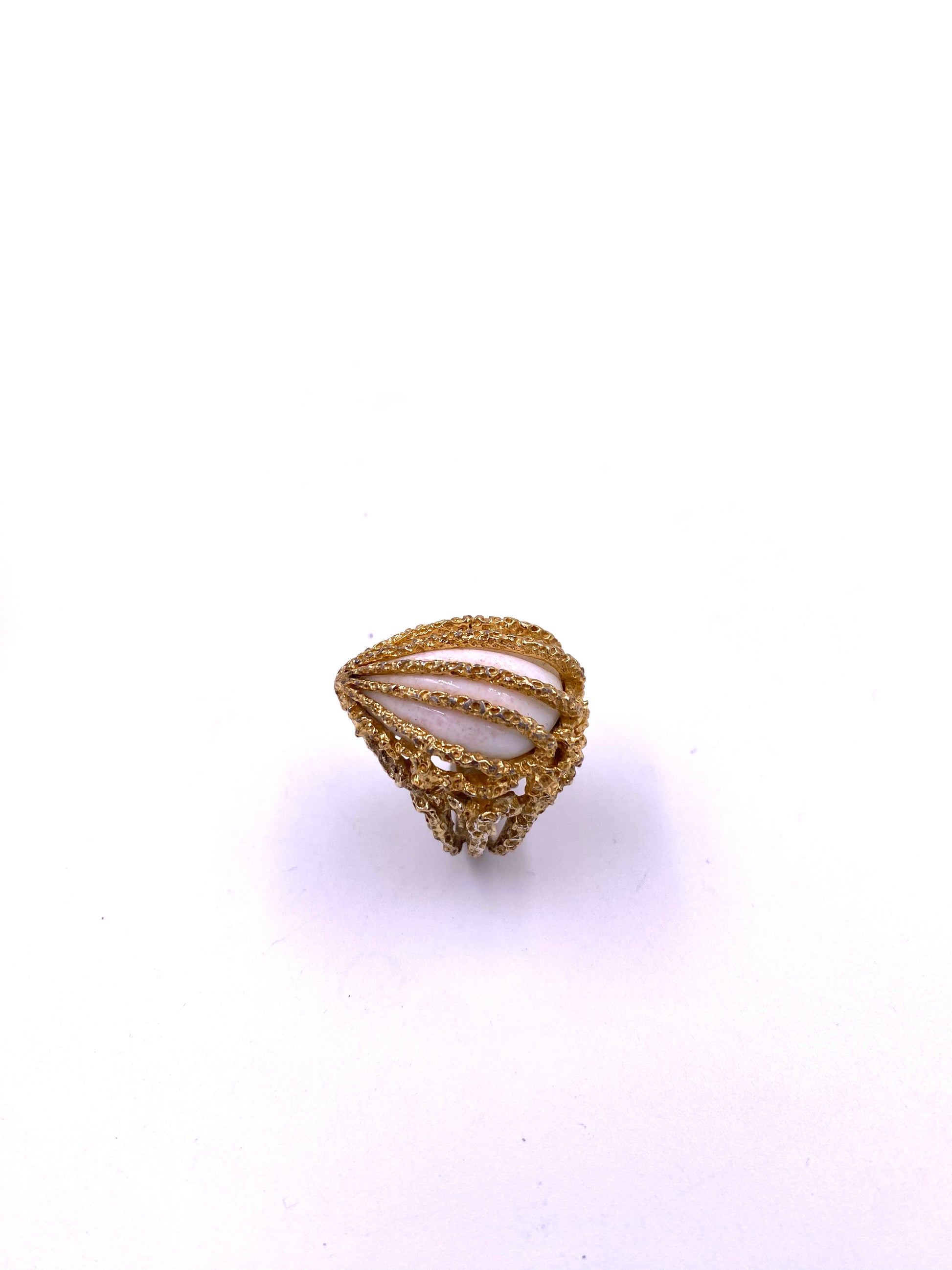 Textured Caged Stone Ring - The Kit Vintage