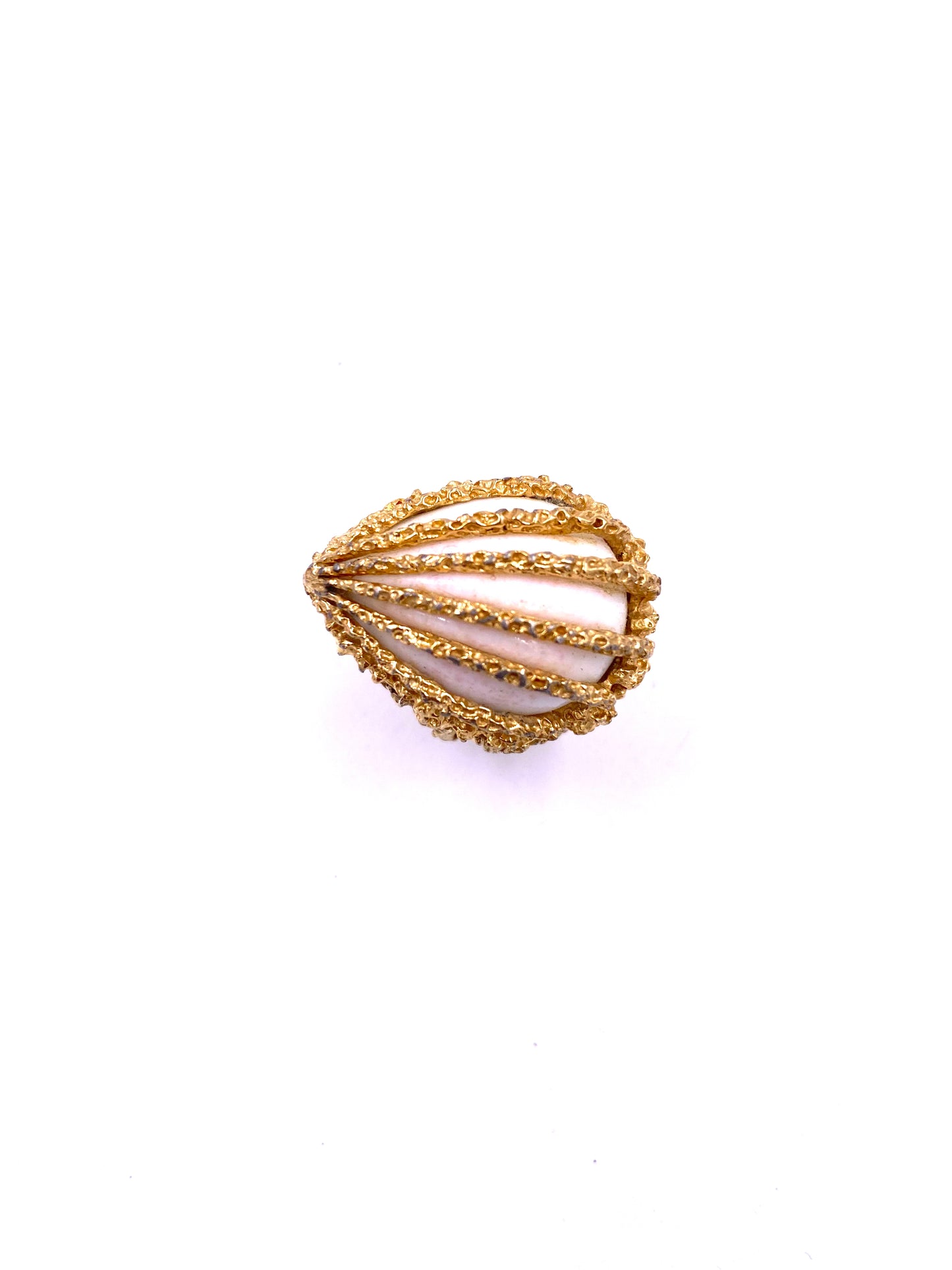 Textured Caged Stone Ring