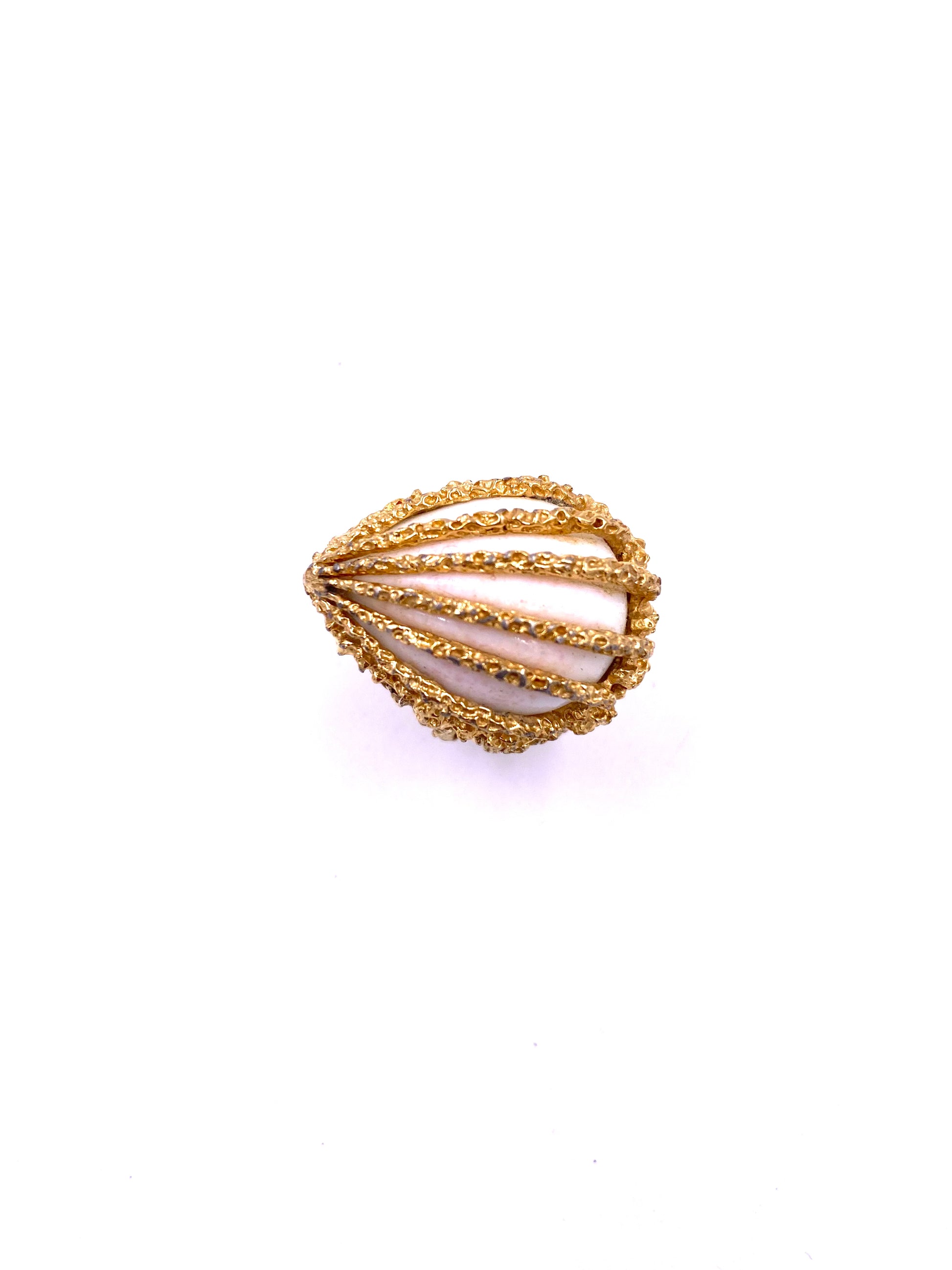 Textured Caged Stone Ring - The Kit Vintage