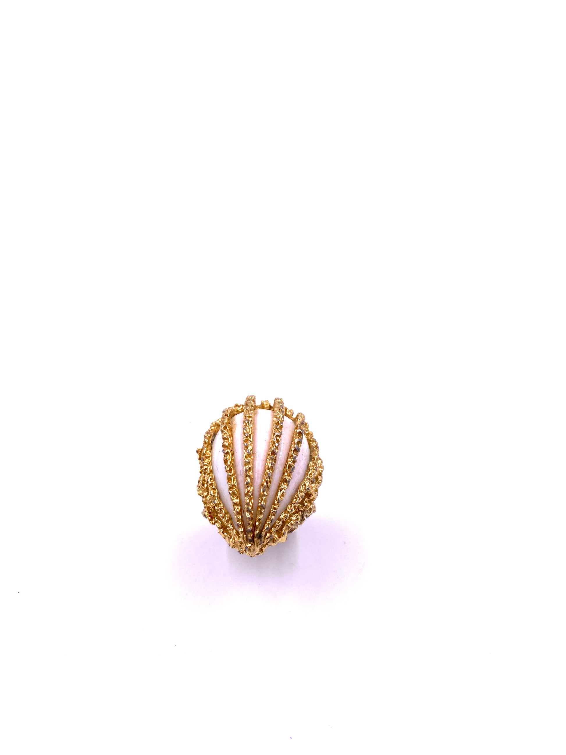 Textured Caged Stone Ring - The Kit Vintage