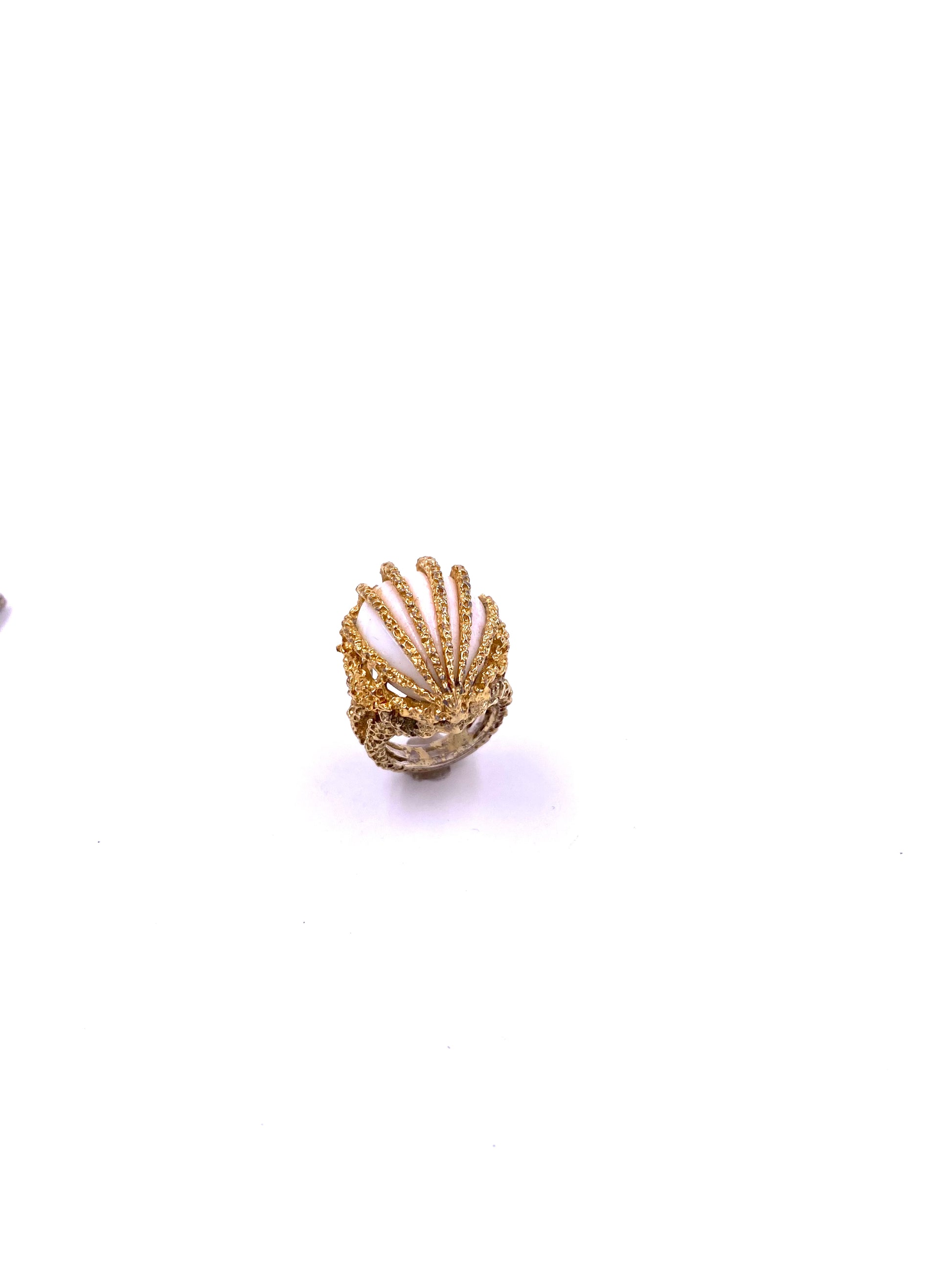 Textured Caged Stone Ring - The Kit Vintage