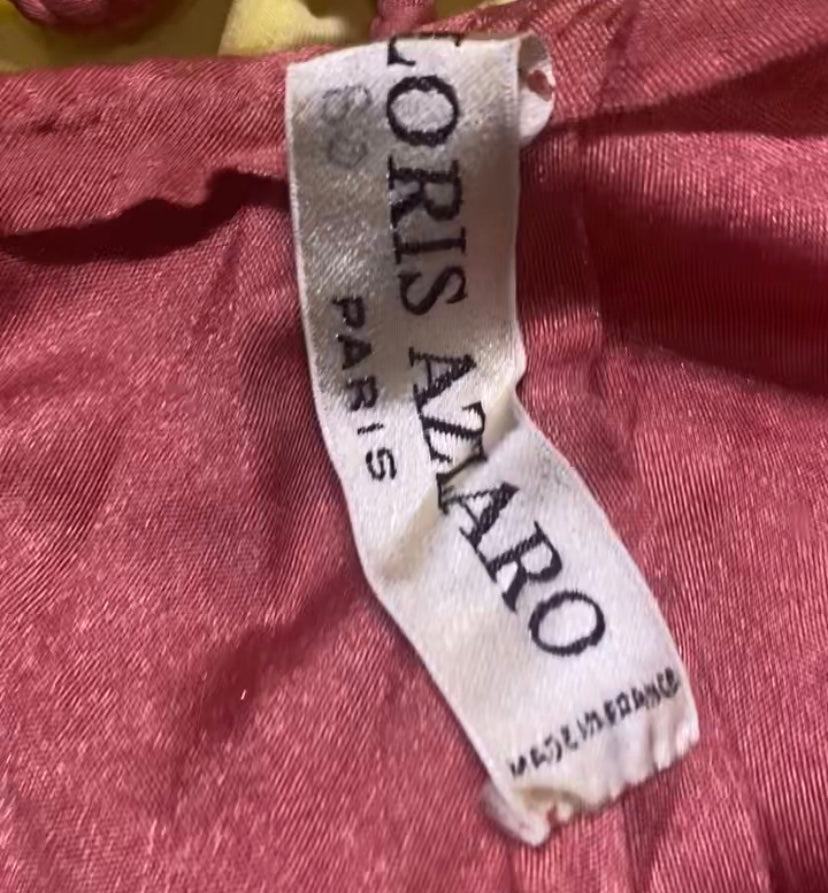 Close-up of a 'Loris Azzaro' label