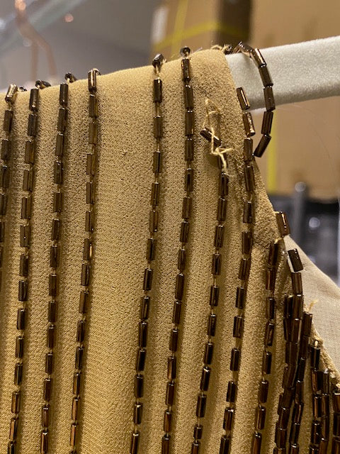 Bill Blass Fall 1984 Beaded Fringe Bronze & Gold Cocktail Dress - The Kit Vintage