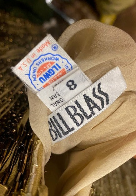 Bill Blass Fall 1984 Beaded Fringe Bronze & Gold Cocktail Dress - The Kit Vintage