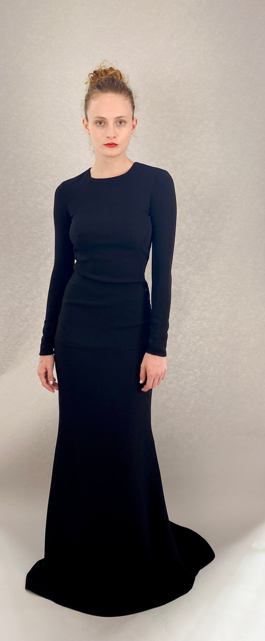 Oscar De La Renta Resort 2018 Open Back Black Gown - The Kit Vintage