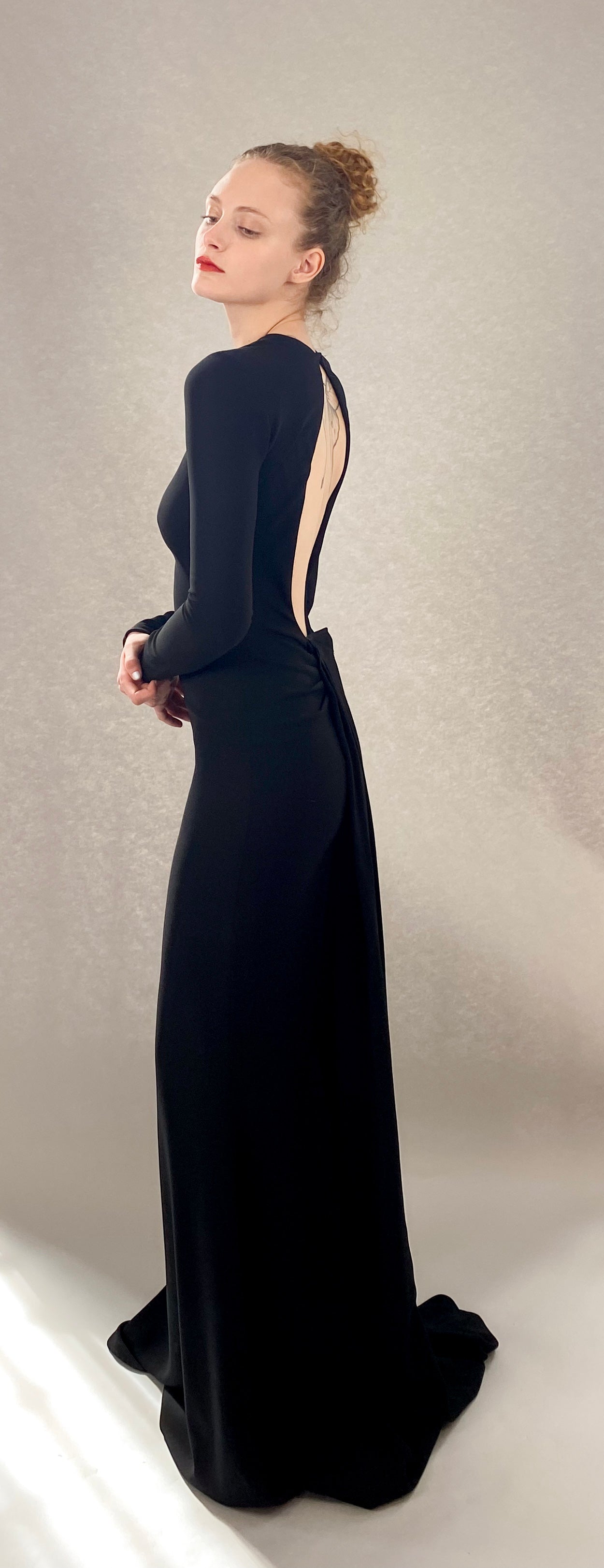 Oscar De La Renta Resort 2018 Open Back Black Gown - The Kit Vintage