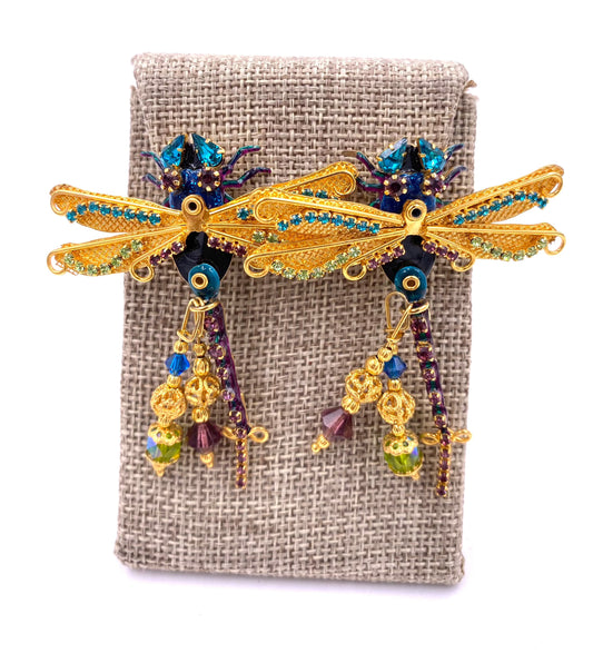 Lunch at the Ritz Earrings, Damselflies - The Kit Vintage