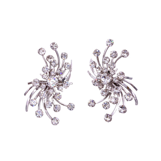 Vintage 1950's Crystal Climbers Earrings - The Kit Vintage