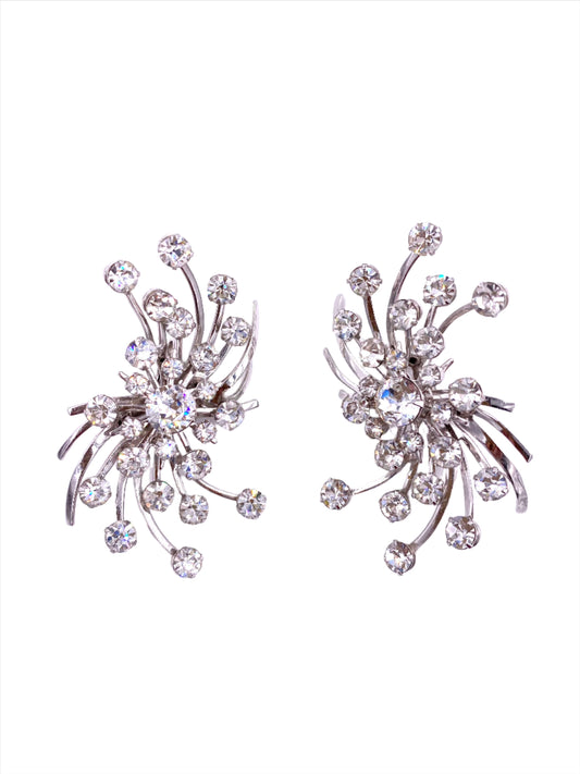 Vintage 1950's Crystal Climbers Earrings - The Kit Vintage