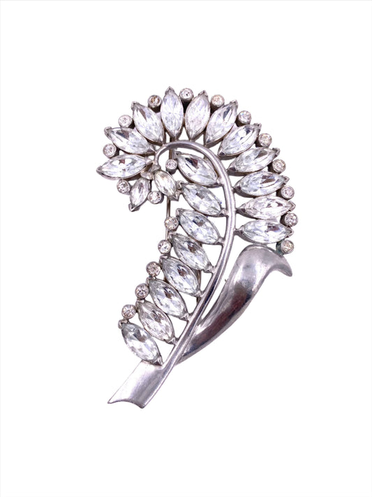 Vintage Eisenberg Large Crystal Brooch - The Kit Vintage