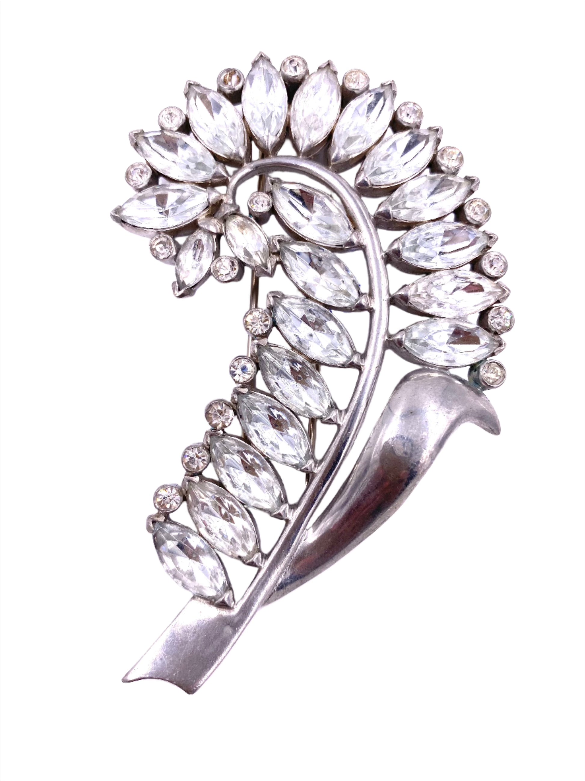 Vintage Eisenberg Large Crystal Brooch - The Kit Vintage