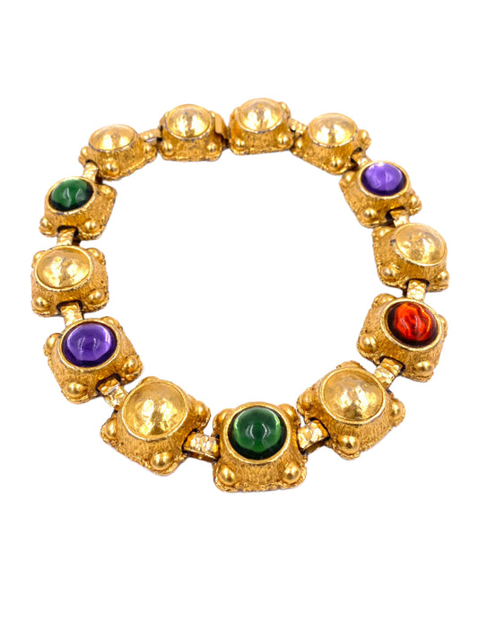 Vintage Oscar de La Renta Gold Necklace w/ Cabachon Stones - The Kit Vintage
