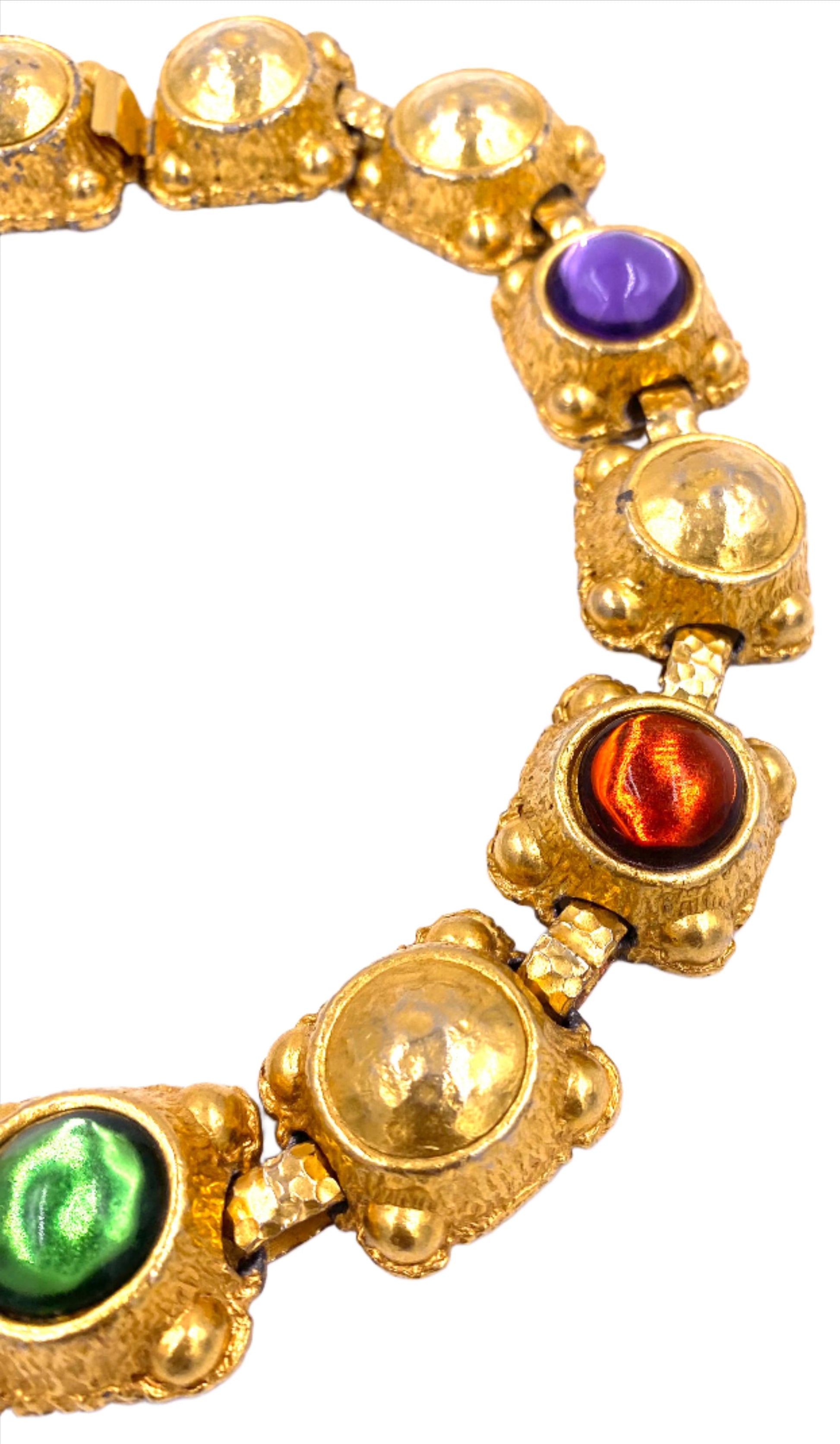 Vintage Oscar de La Renta Gold Necklace w/ Cabachon Stones - The Kit Vintage