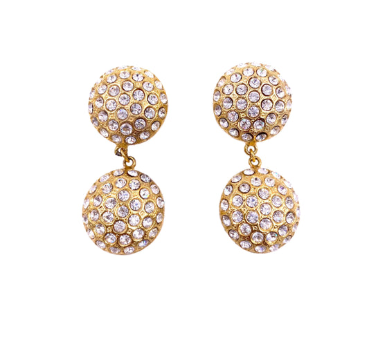 Vintage Circle Double Drop Clip-On Earrings - The Kit Vintage