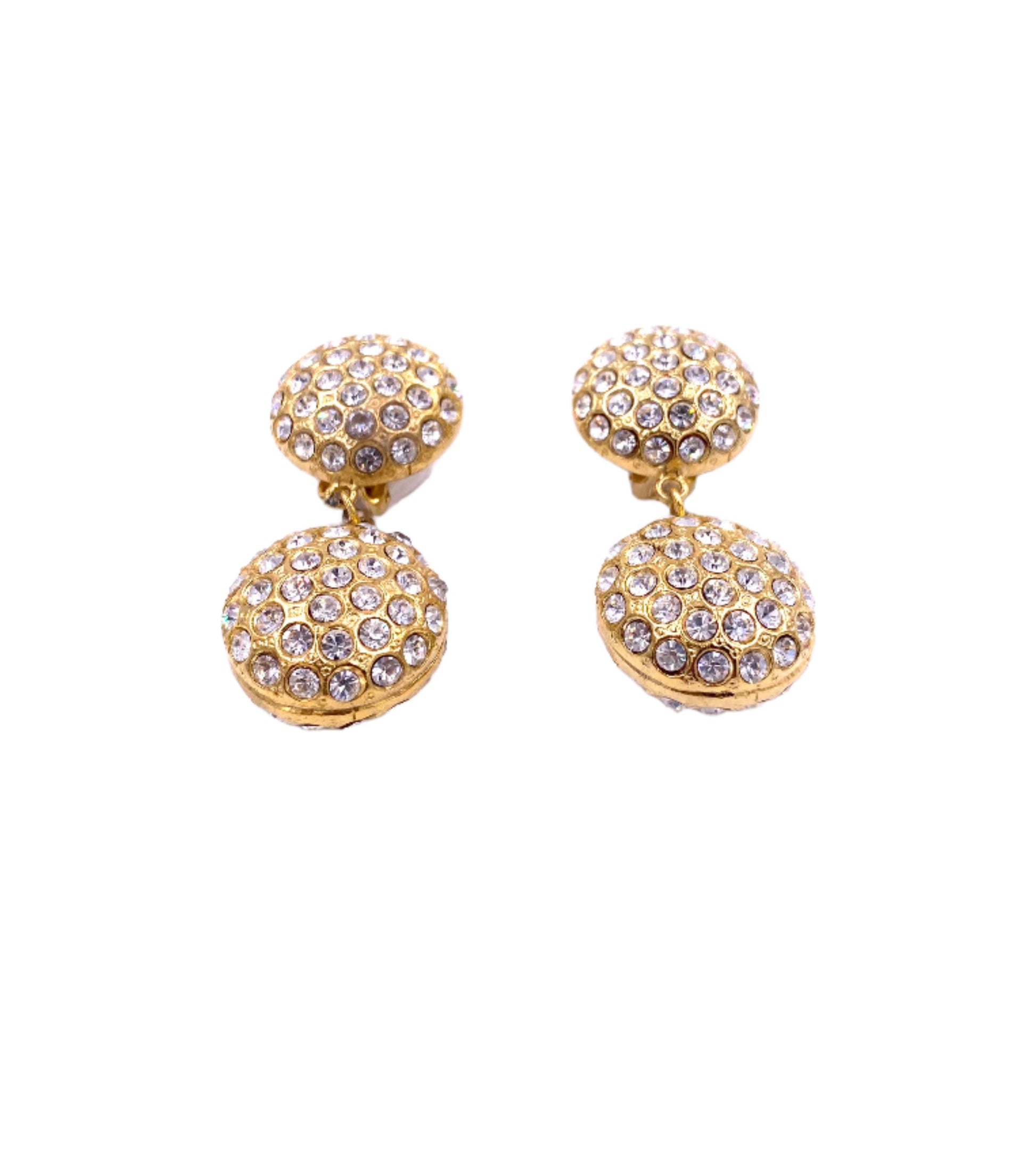 Vintage Circle Double Drop Clip-On Earrings - The Kit Vintage