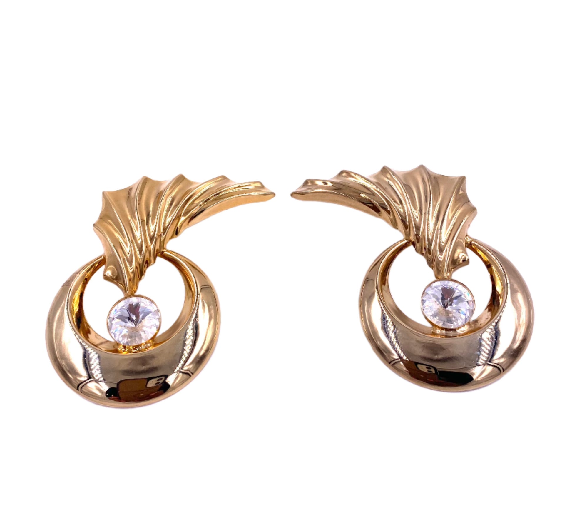 Vintage Gold Crystal Wing Climber Earrings - The Kit Vintage
