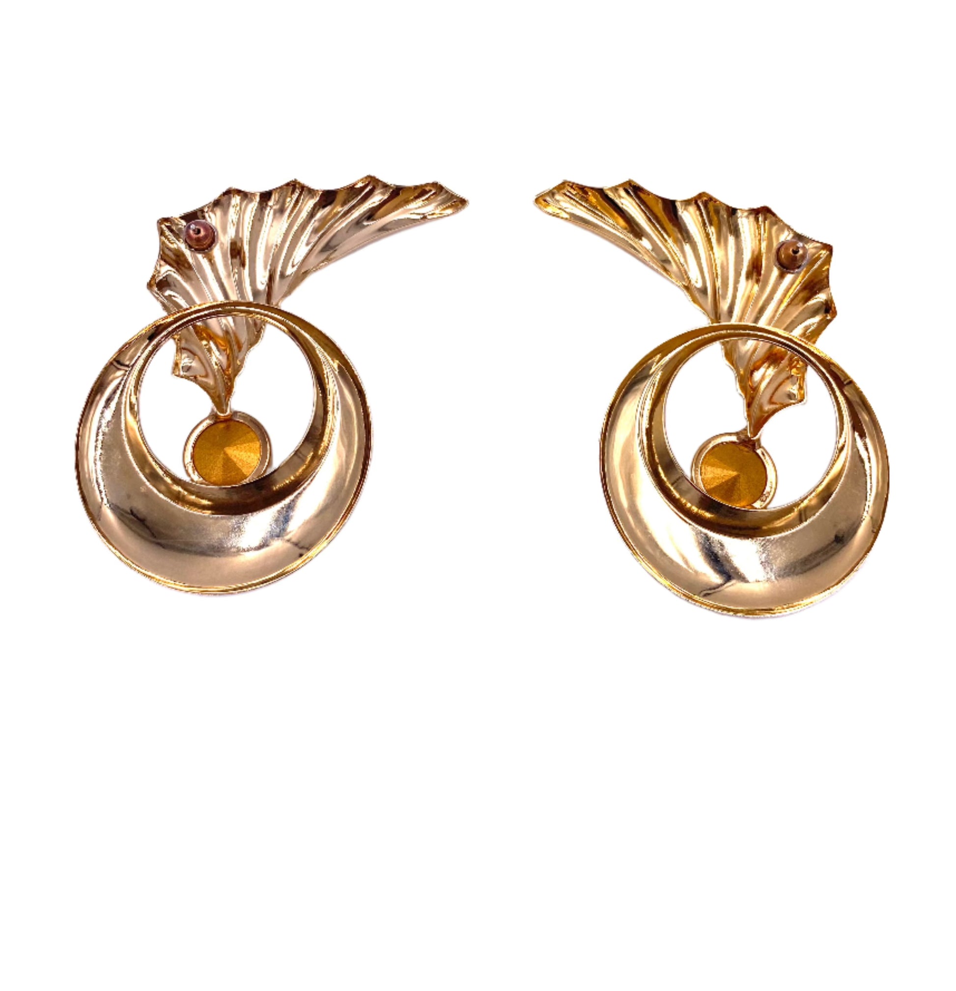 Vintage Gold Crystal Wing Climber Earrings - The Kit Vintage