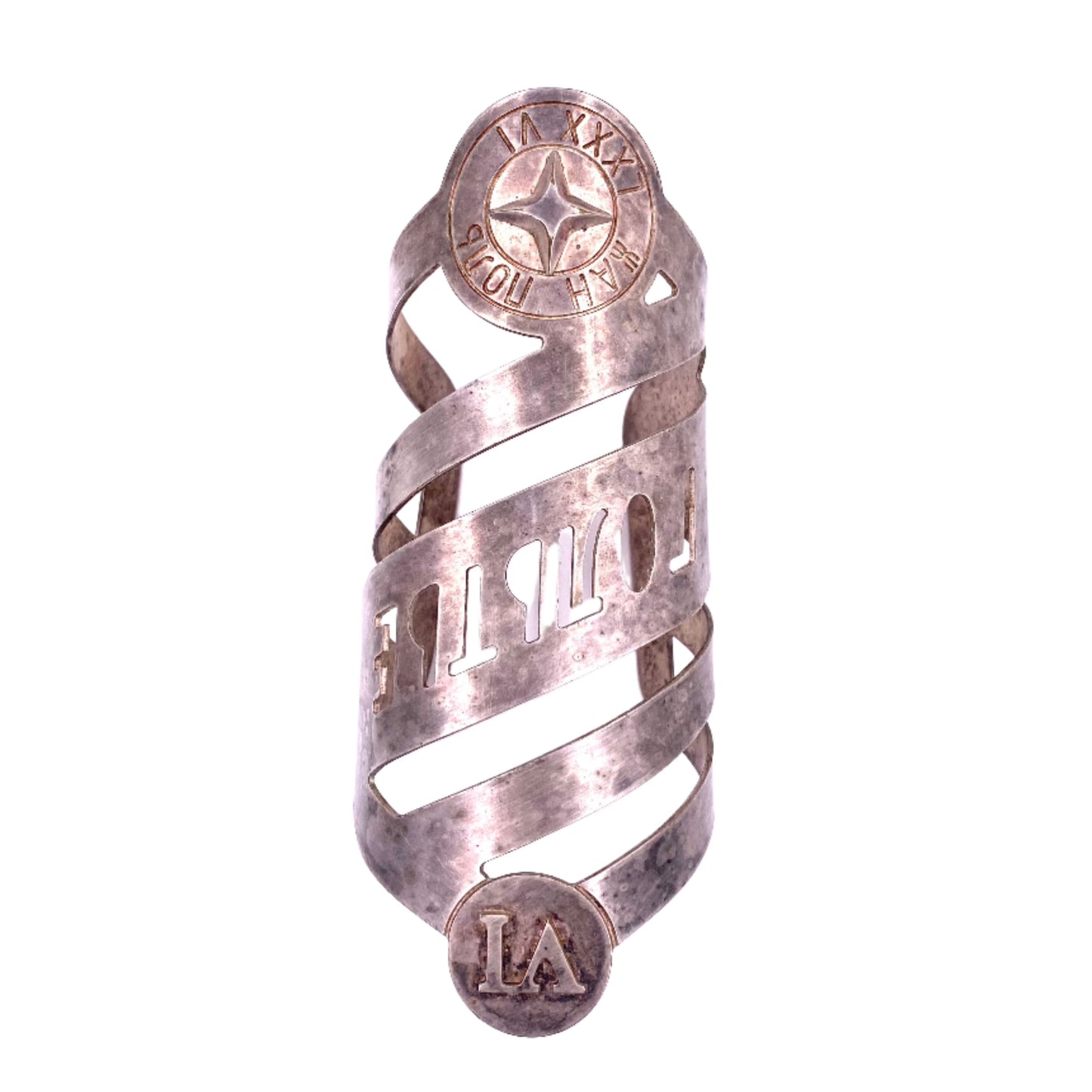 Vintage Jean Paul Gaultier Silver Russian Collection Open Cuff