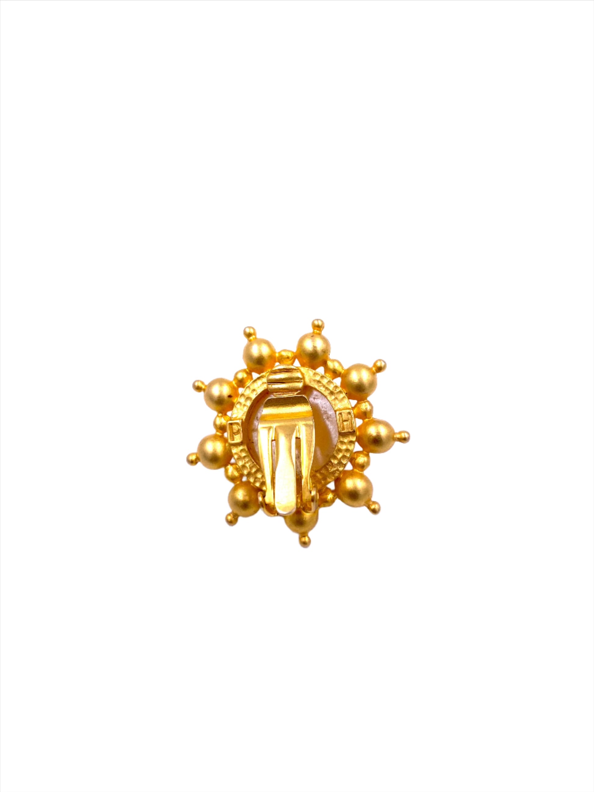 Vintage Gold Sun Earrings with Pearl Center - The Kit Vintage