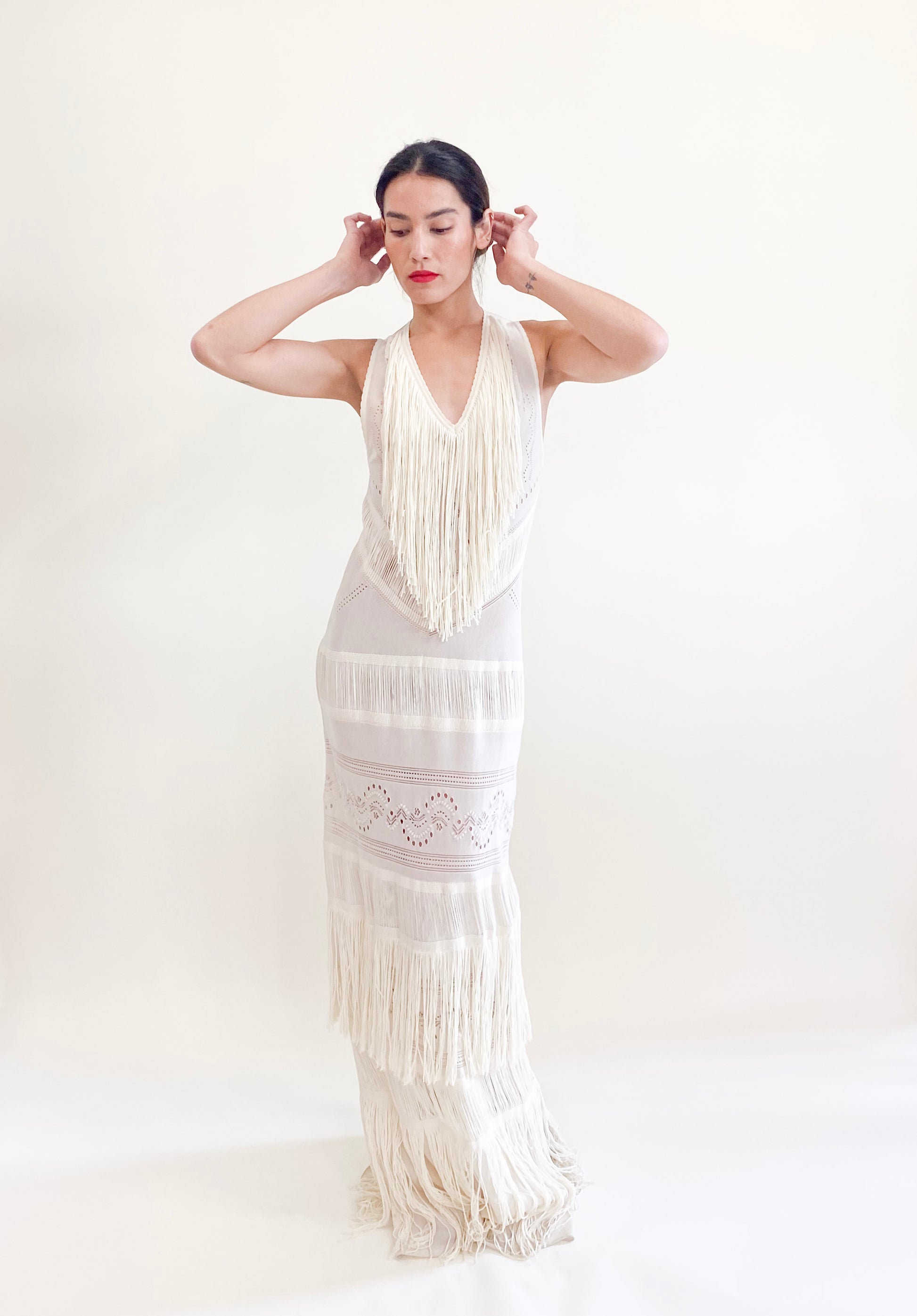 Roberto Cavalli Cream Knit Fringe Dress 2018/19 - The Kit Vintage