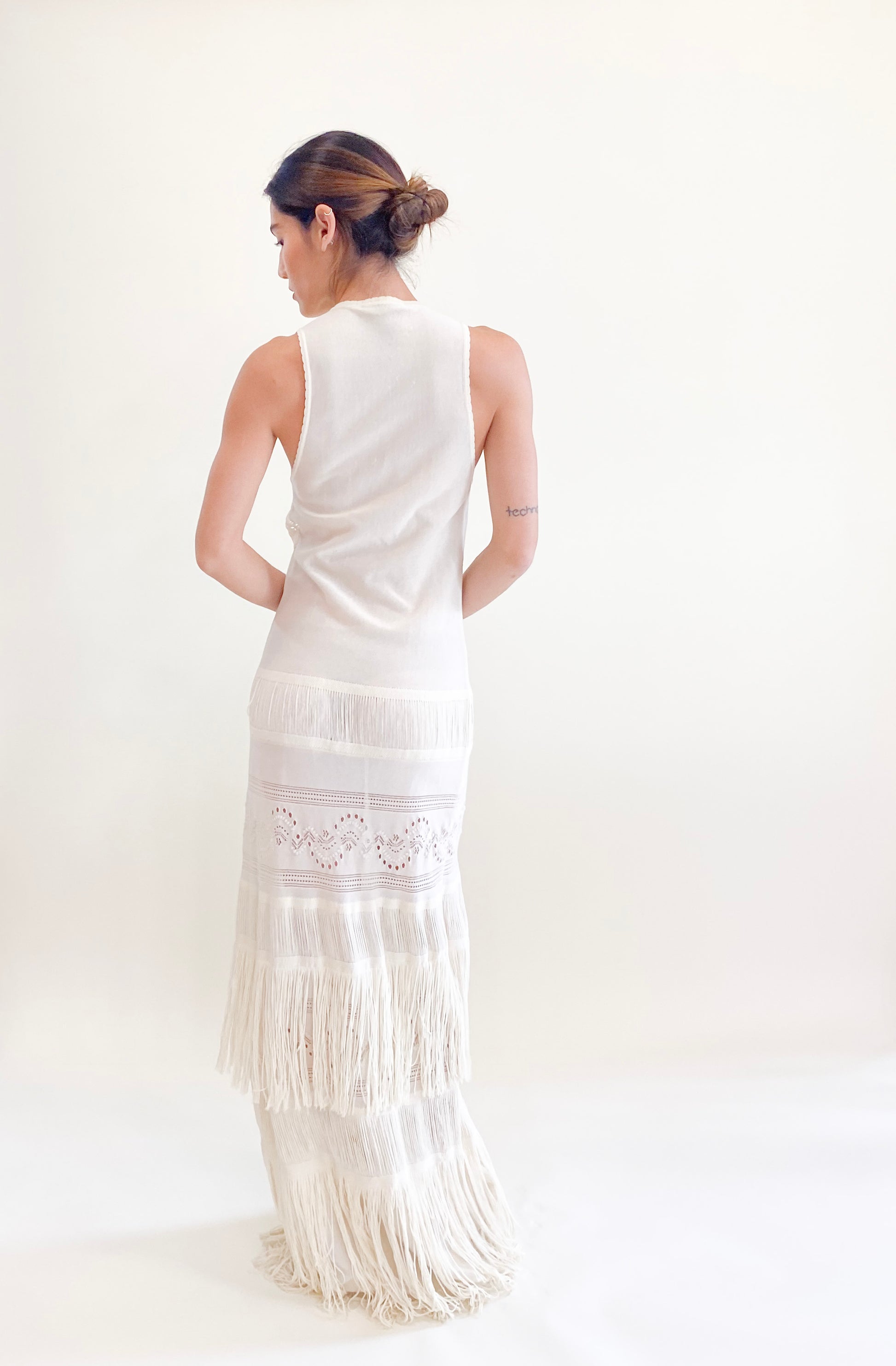 Roberto Cavalli Cream Knit Fringe Dress 2018/19 - The Kit Vintage