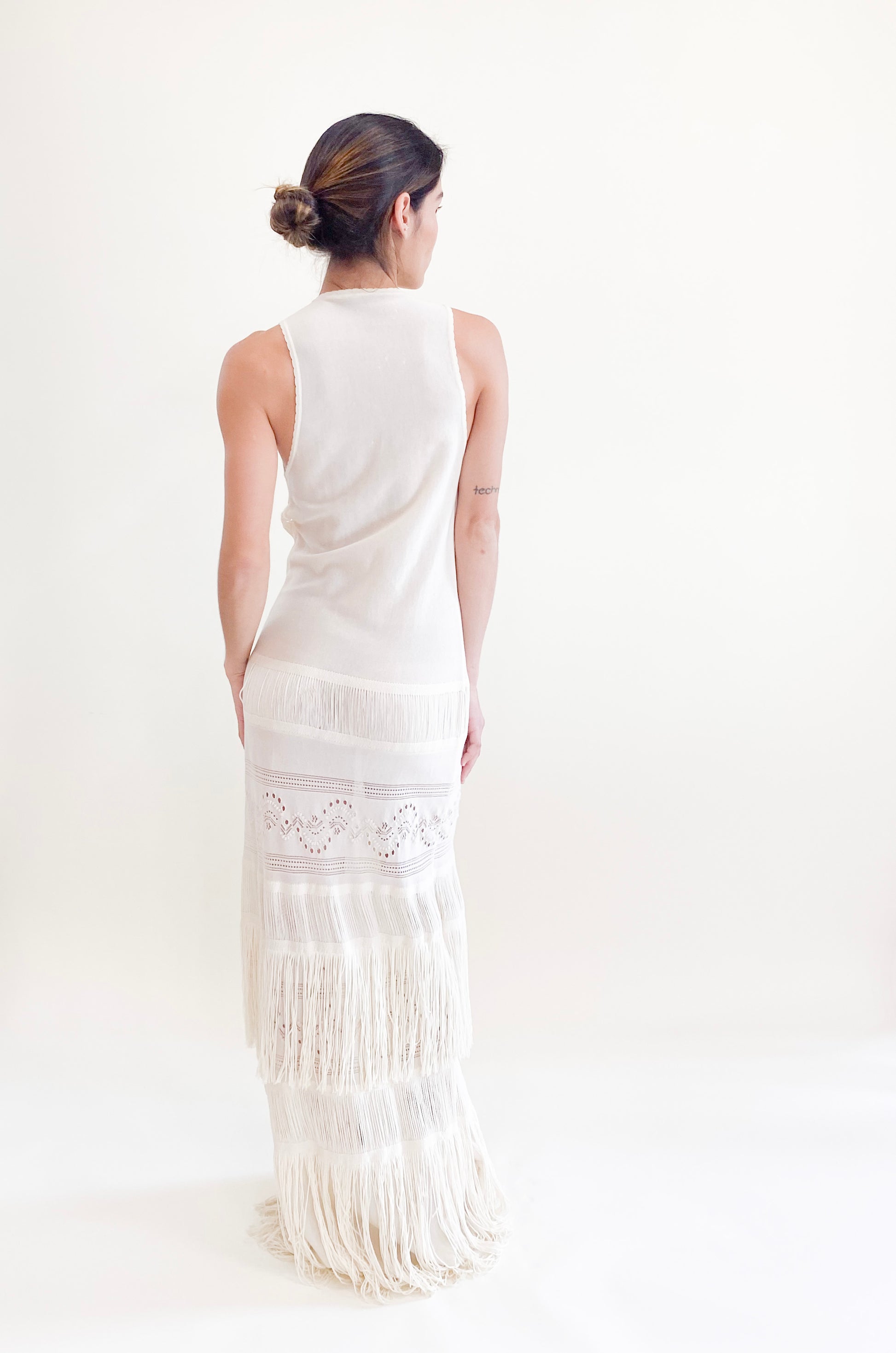 Roberto Cavalli Cream Knit Fringe Dress 2018/19 - The Kit Vintage