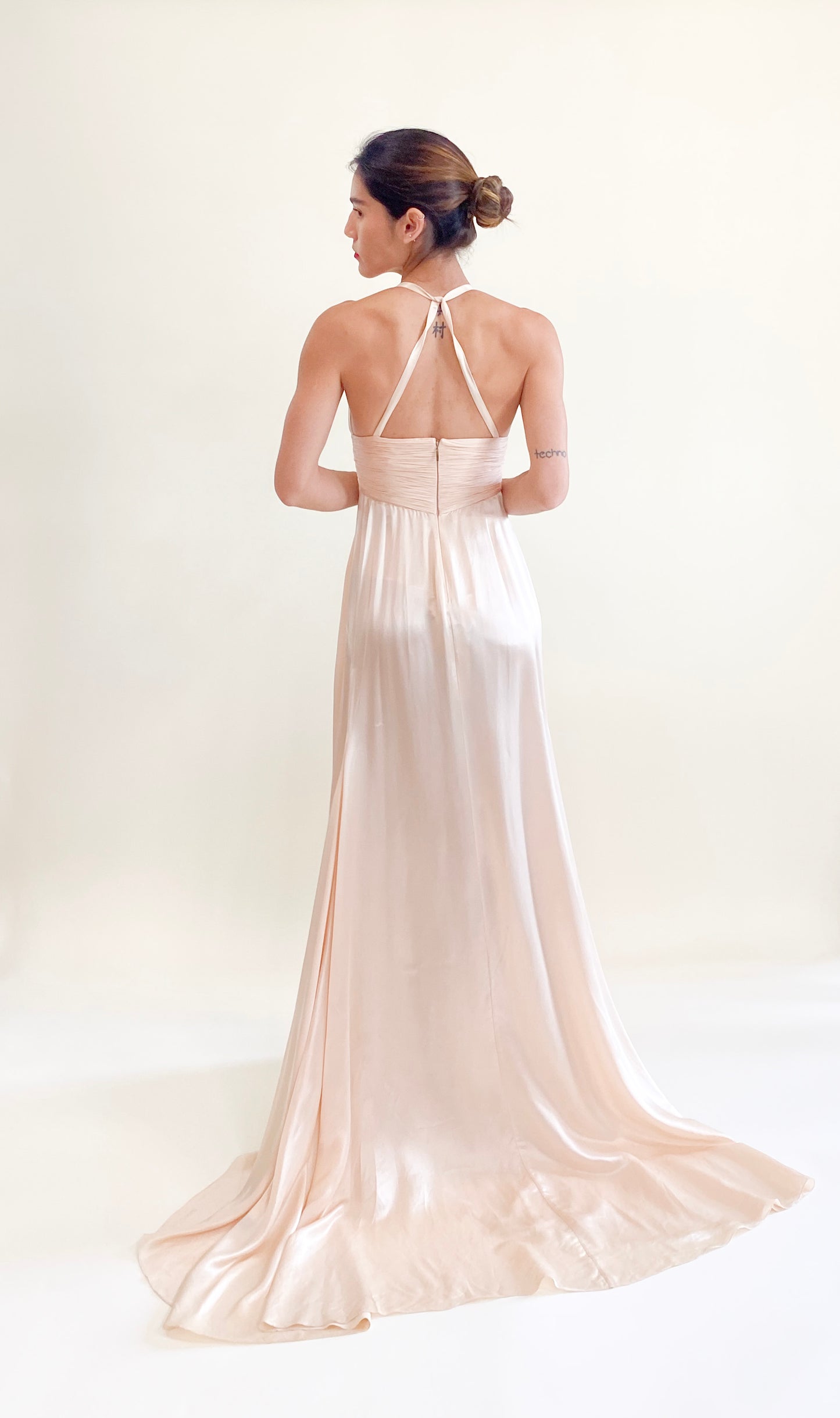 Roberto Cavalli Pink Silk High-Slit Halter Dress - The Kit Vintage