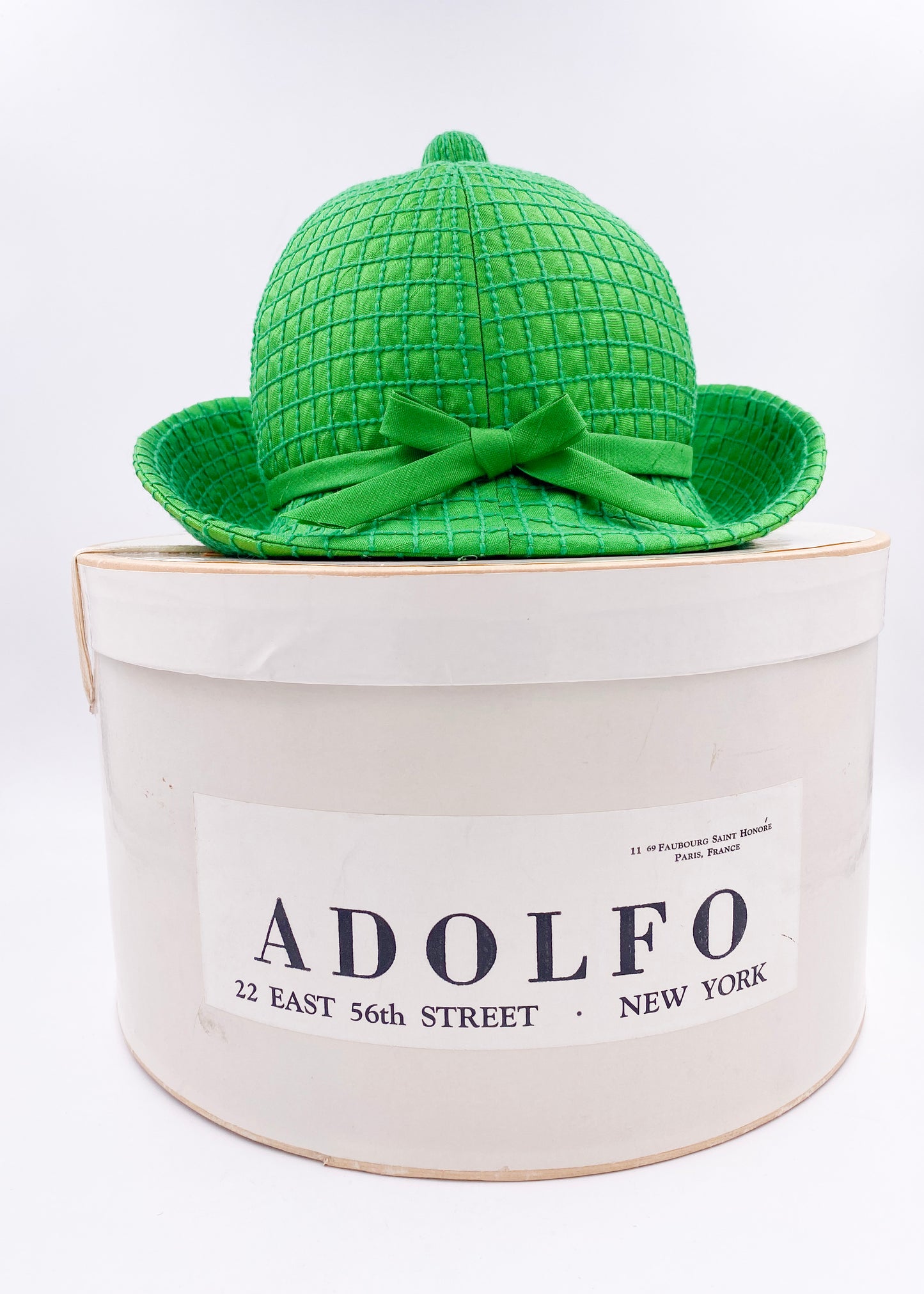 Vintage Adolfo Kelly Green Hat with Bow