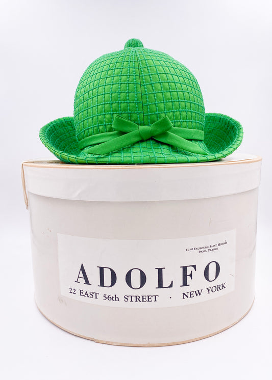 Vintage Adolfo Kelly Green Hat with Bow