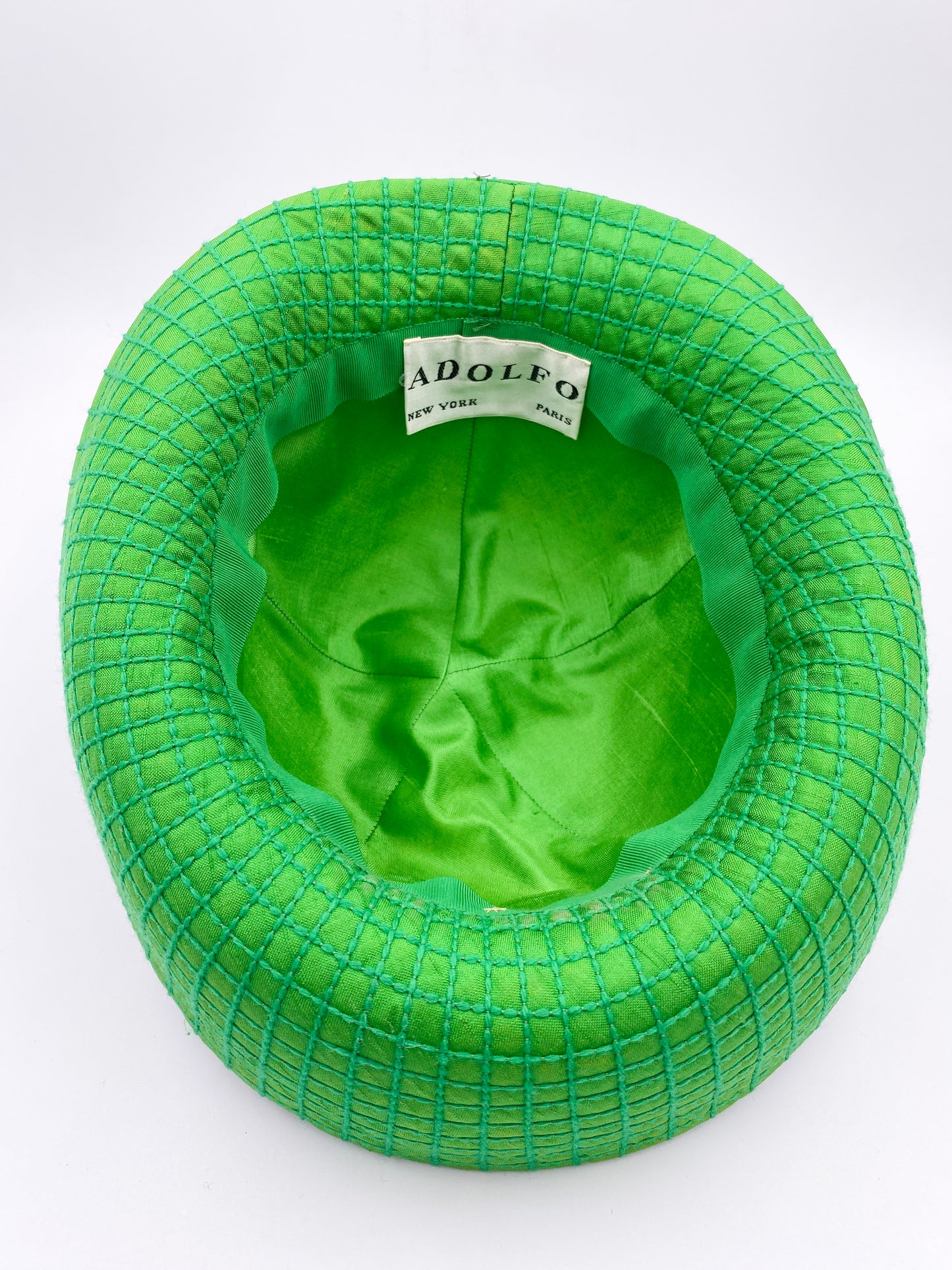 Vintage Adolfo Kelly Green Hat with Bow