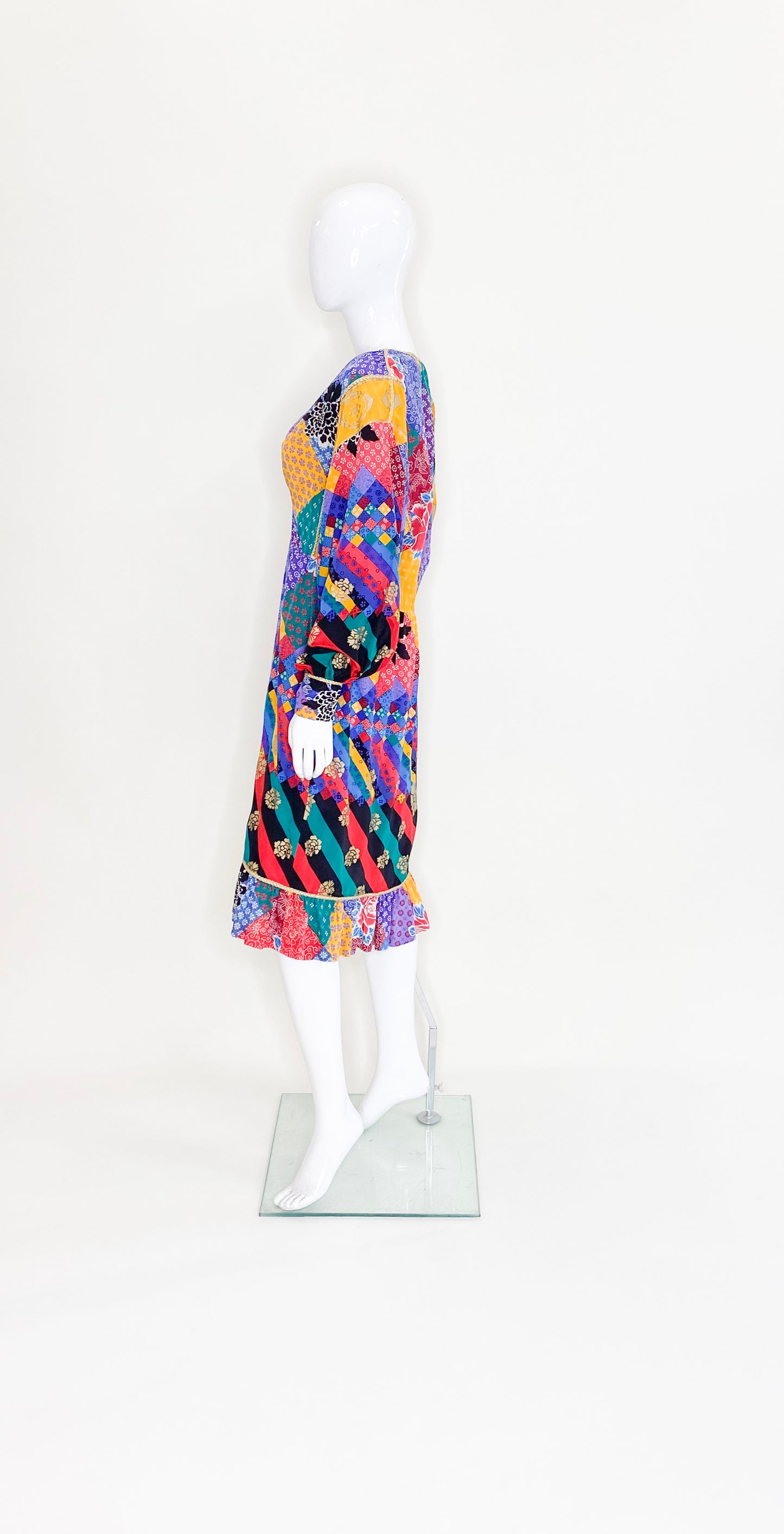 Vintage Silk Patchwork Dress