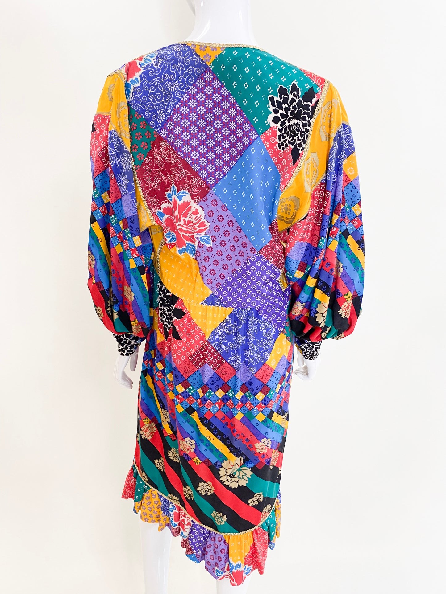 Vintage Silk Patchwork Dress