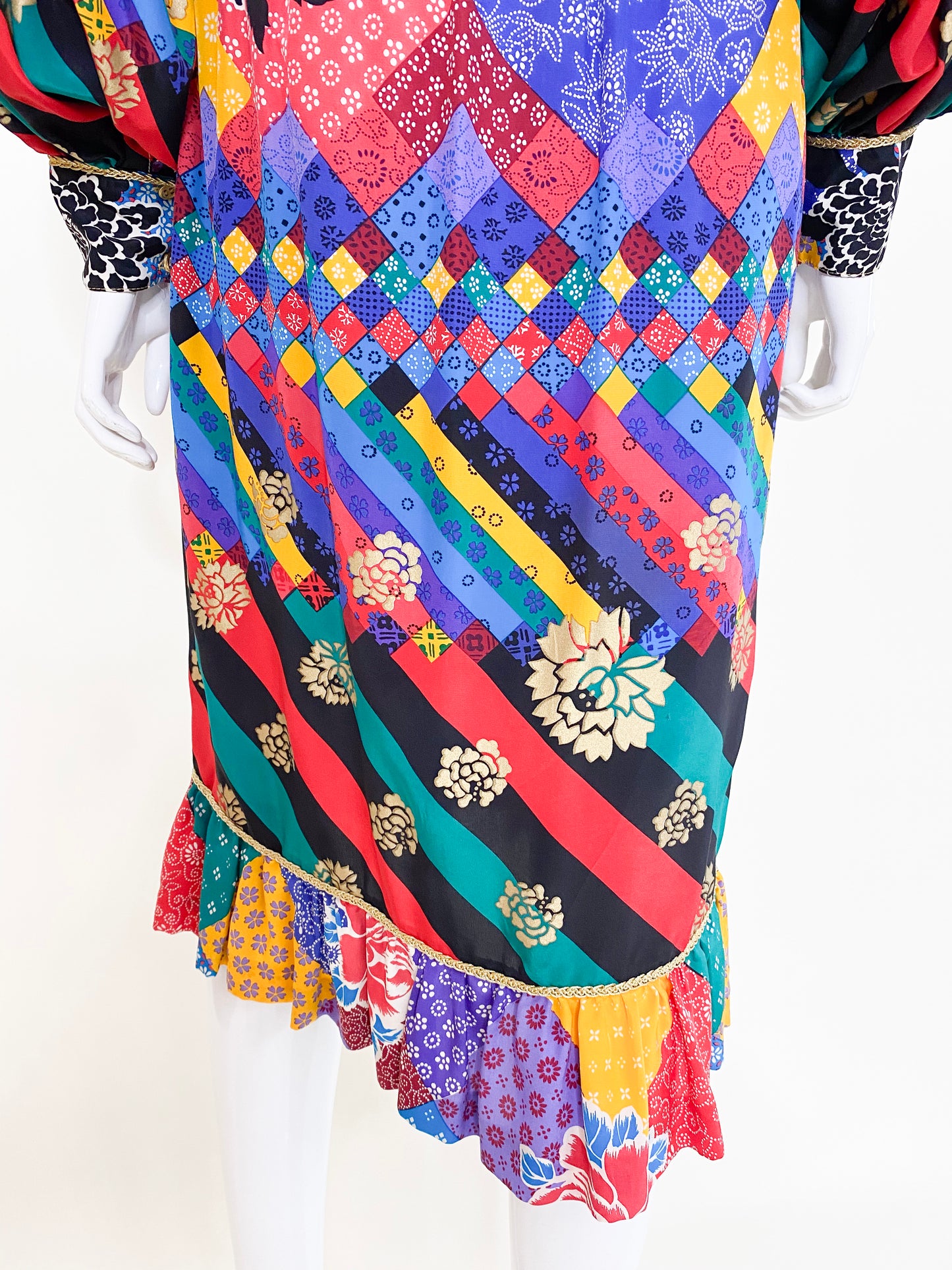 Vintage Silk Patchwork Dress