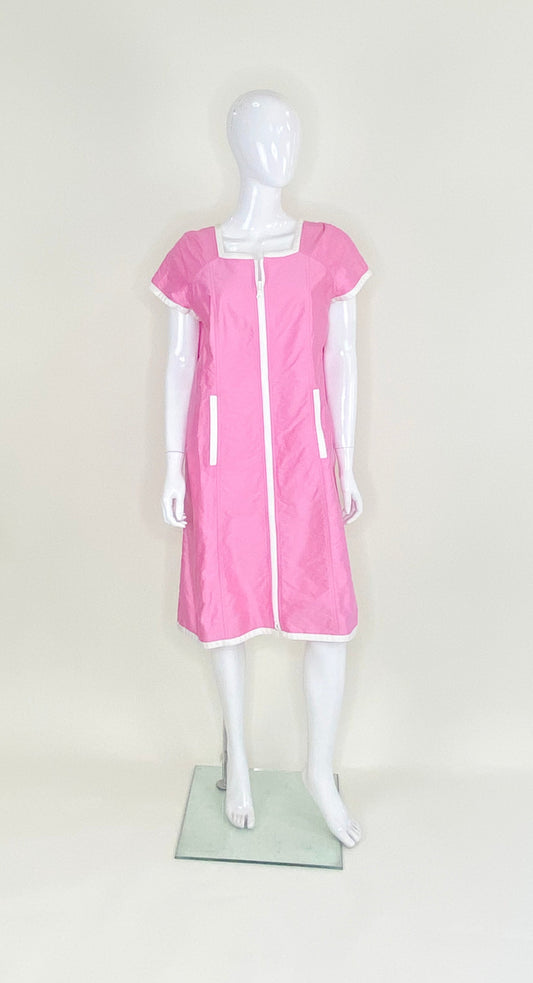 Vintage Courrèges Pink/White Stripe Leather Nautical Dress/Coat - The Kit Vintage