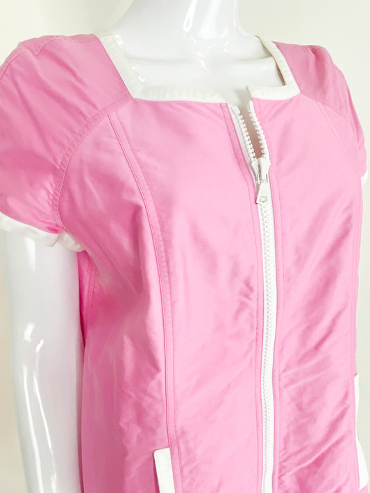 Vintage Courrèges Pink/White Stripe Leather Nautical Dress/Coat - The Kit Vintage